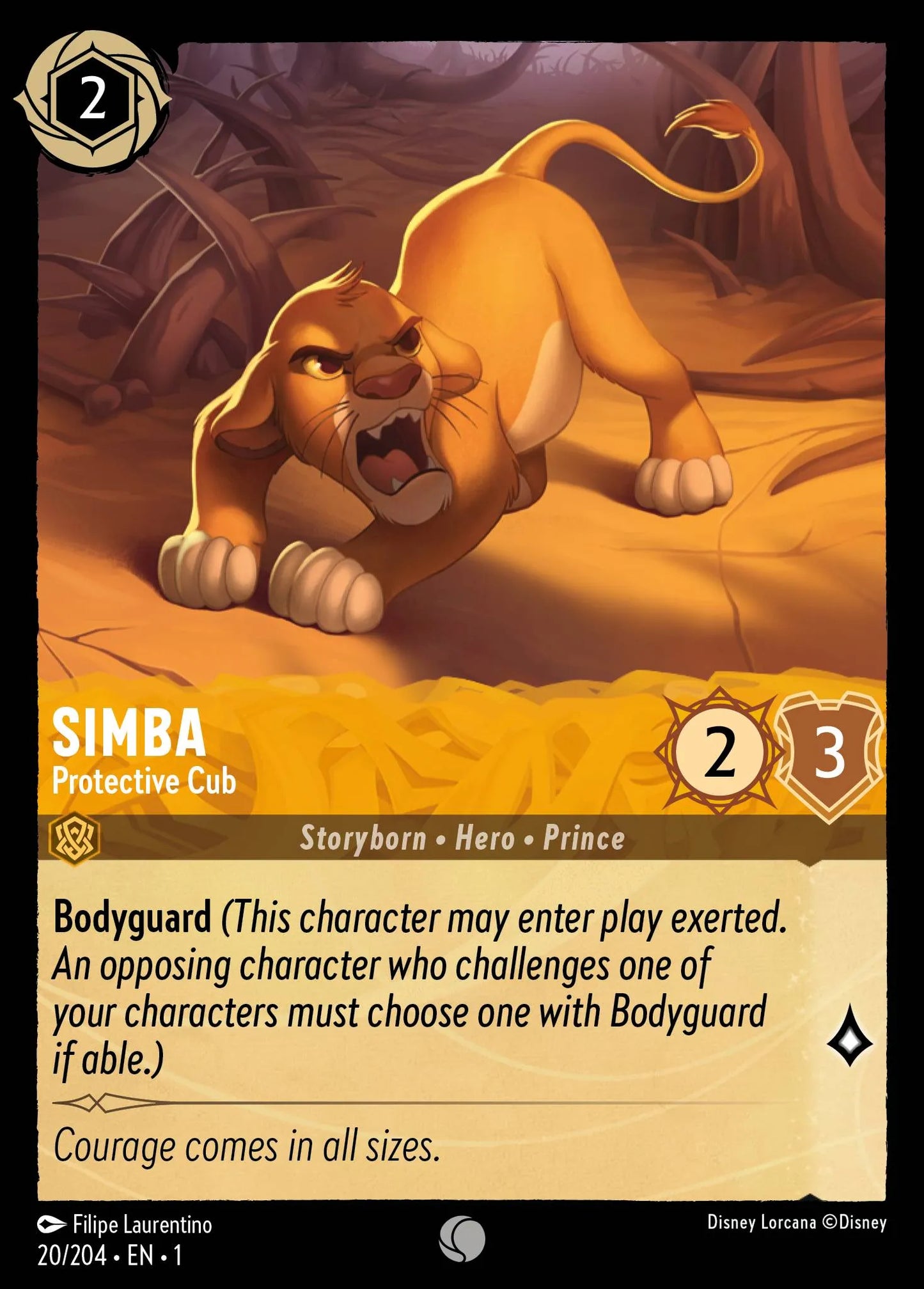 Simba - Protective Cub | The First Chapter #20 (Near Mint) | Disney Lorcana Single Australia (Near Mint)