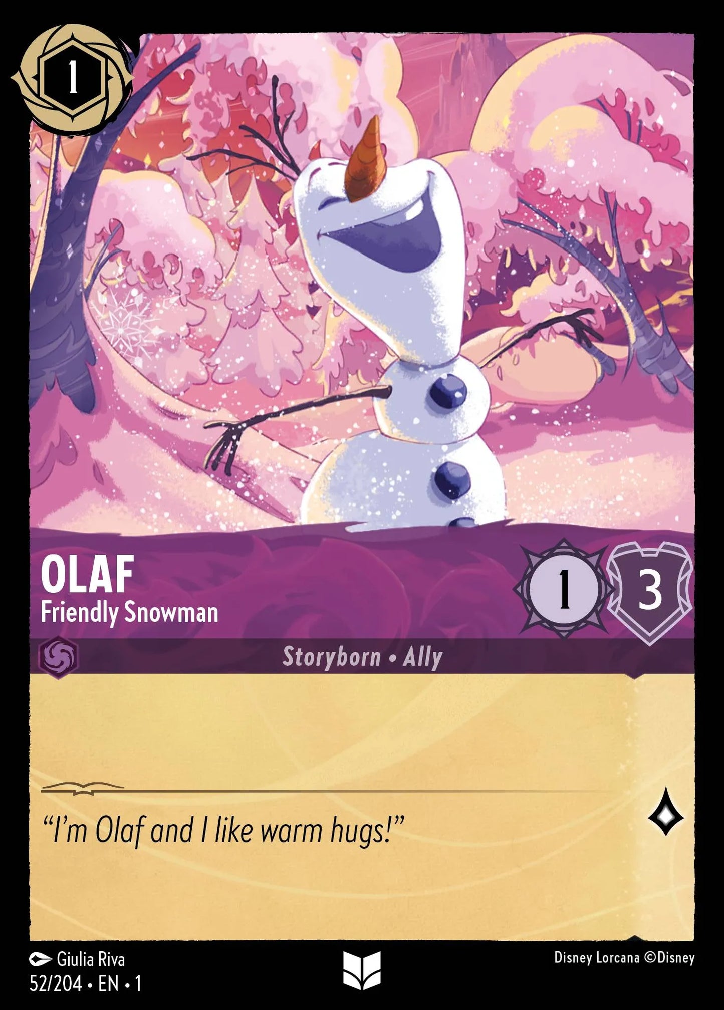 Olaf - Friendly Snowman | The First Chapter #52 (Near Mint Foil) | Disney Lorcana Single Australia (Near Mint)