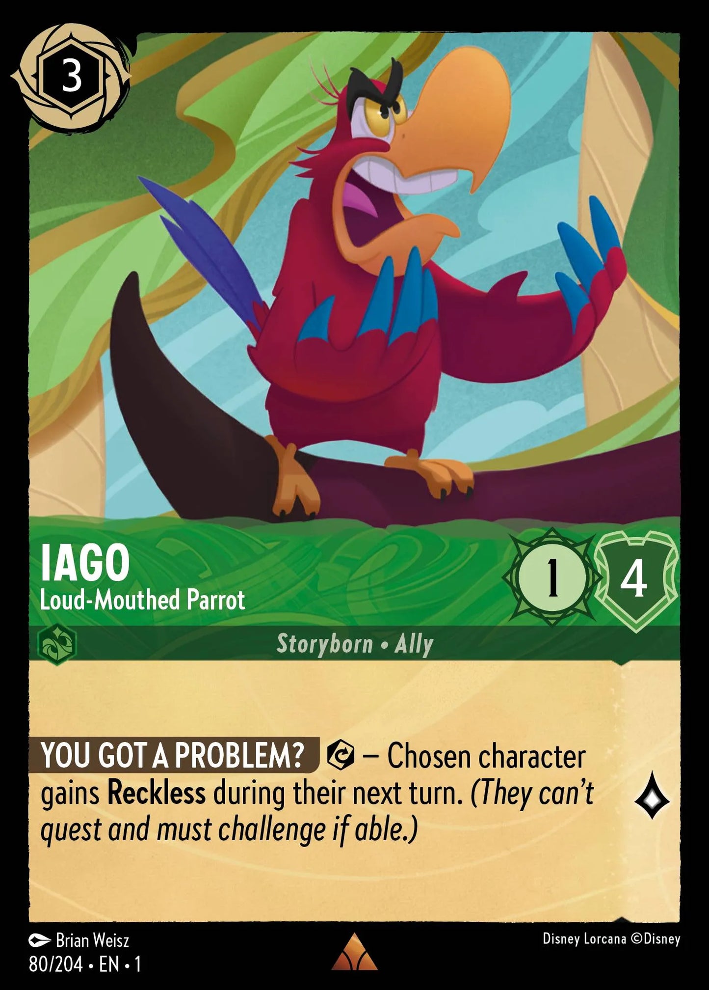 Iago - Loud-Mouthed Parrot | The First Chapter #80 (Near Mint) | Disney Lorcana Single Australia (Near Mint)