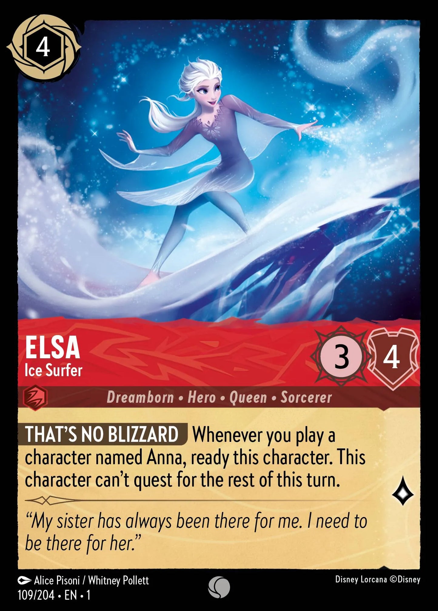 Elsa - Ice Surfer | The First Chapter #109 (Near Mint) | Disney Lorcana Single Australia (Near Mint)