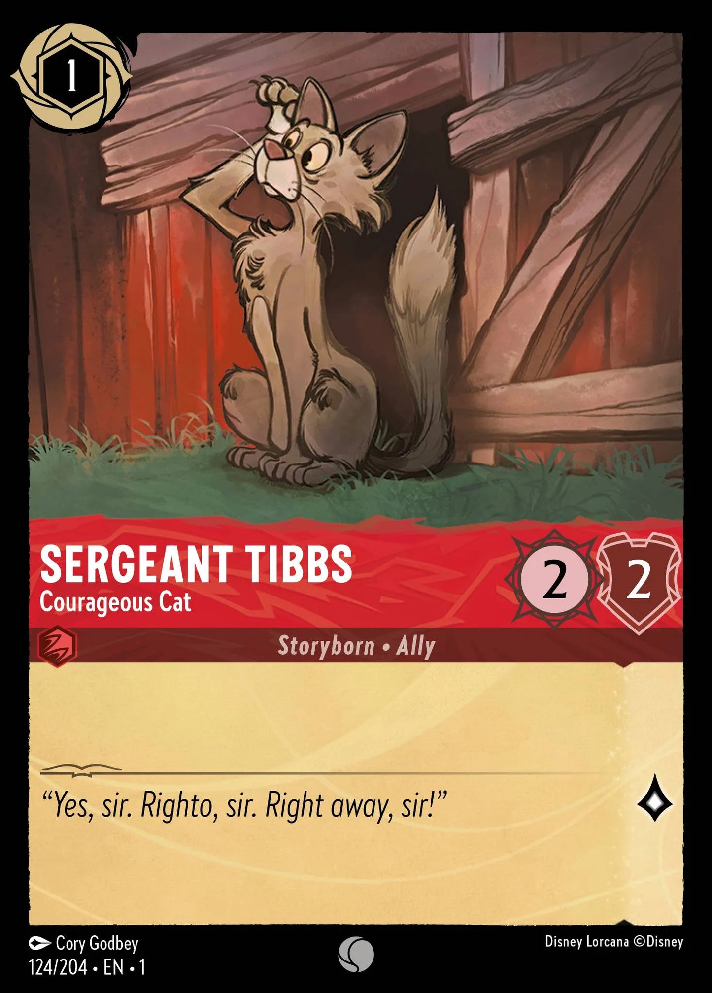 Sergeant Tibbs - Courageous Cat | The First Chapter #124 (Near Mint Foil) | Disney Lorcana Single Australia (Near Mint)