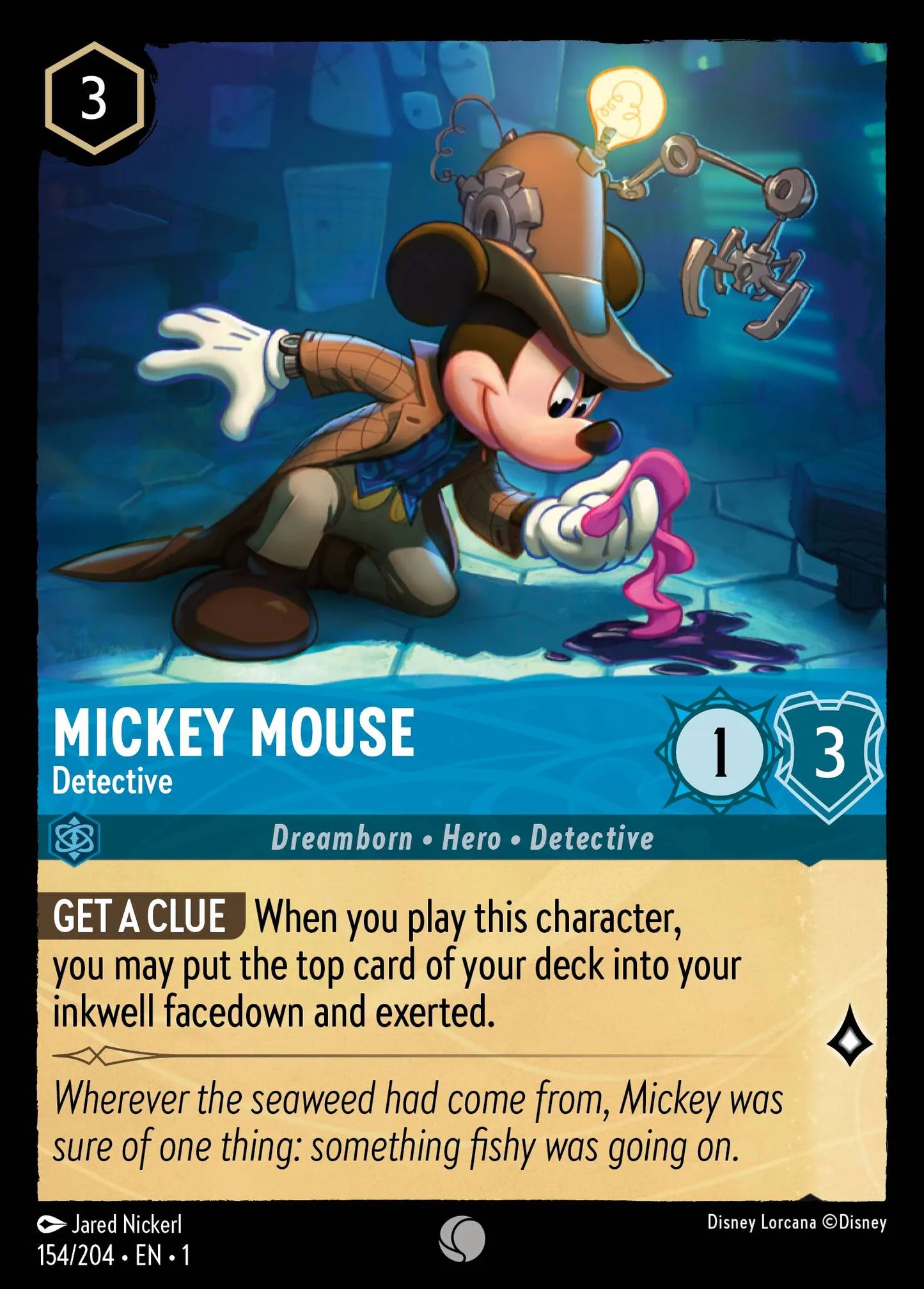 Mickey Mouse - Detective | The First Chapter #154 (Near Mint Foil) | Disney Lorcana Single Australia (Near Mint)
