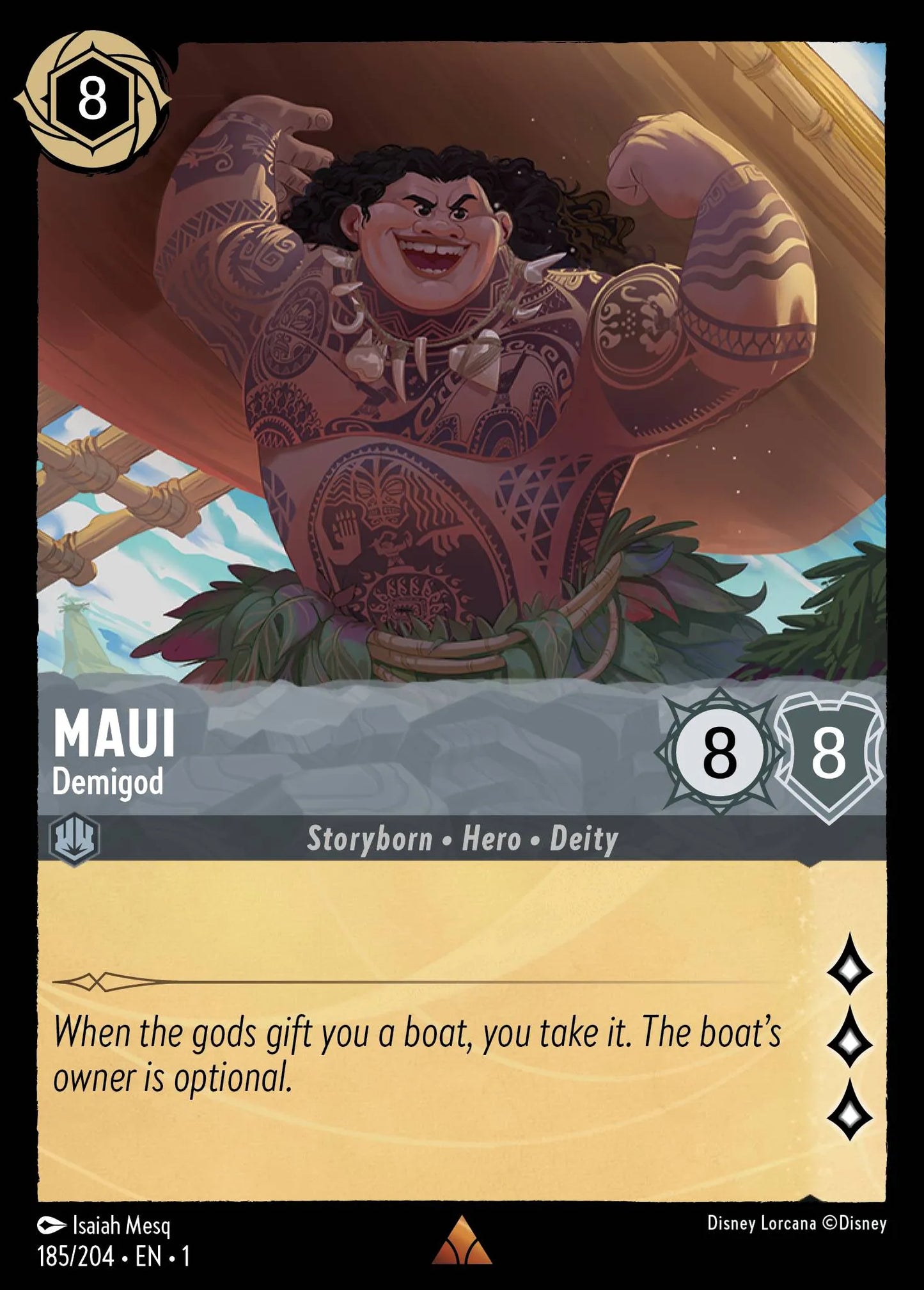 Maui - Demigod | The First Chapter #185 (Near Mint Foil) | Disney Lorcana Single Australia (Near Mint)