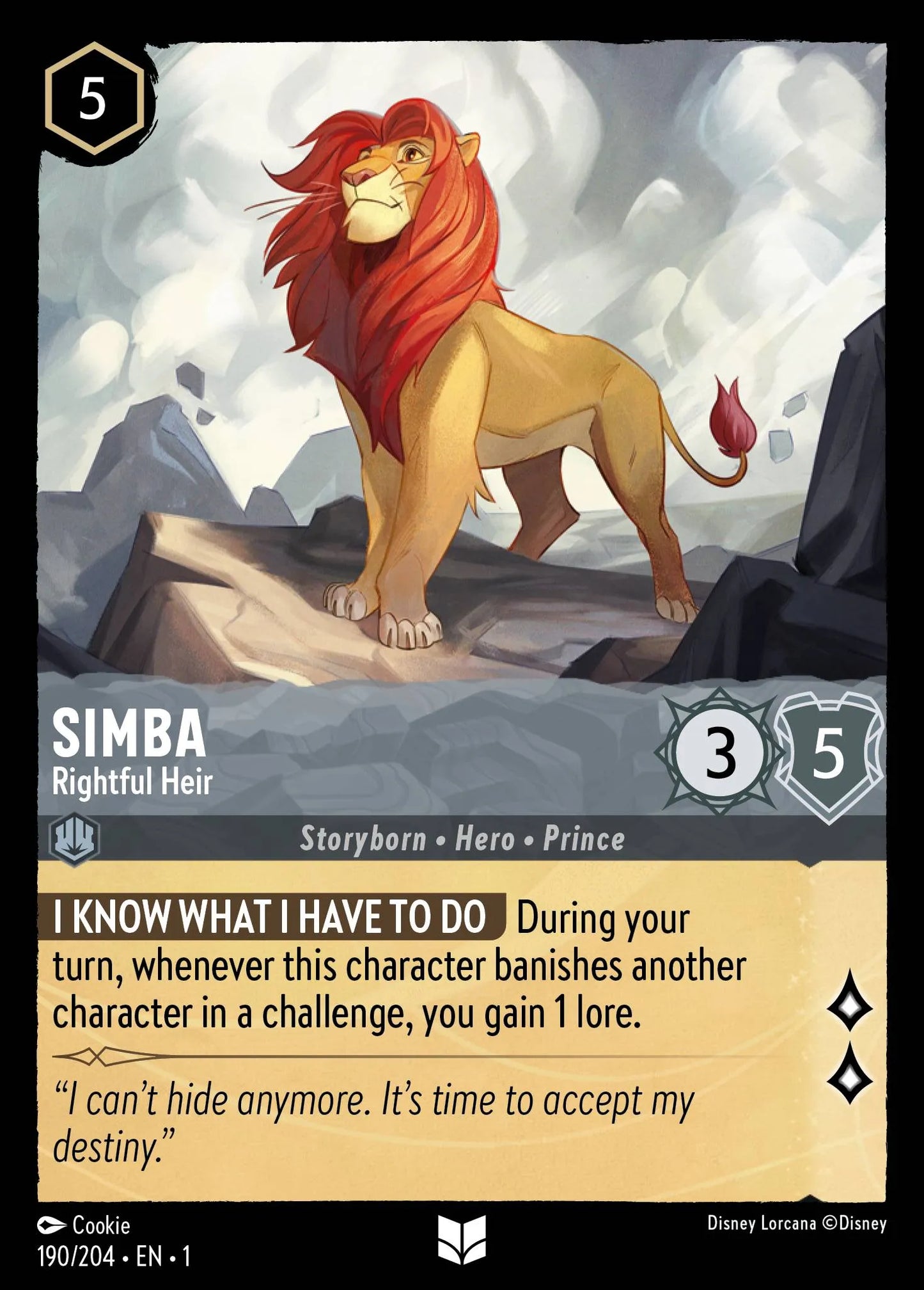 Simba - Rightful Heir | The First Chapter #190 (Near Mint Foil) | Disney Lorcana Single Australia (Near Mint)