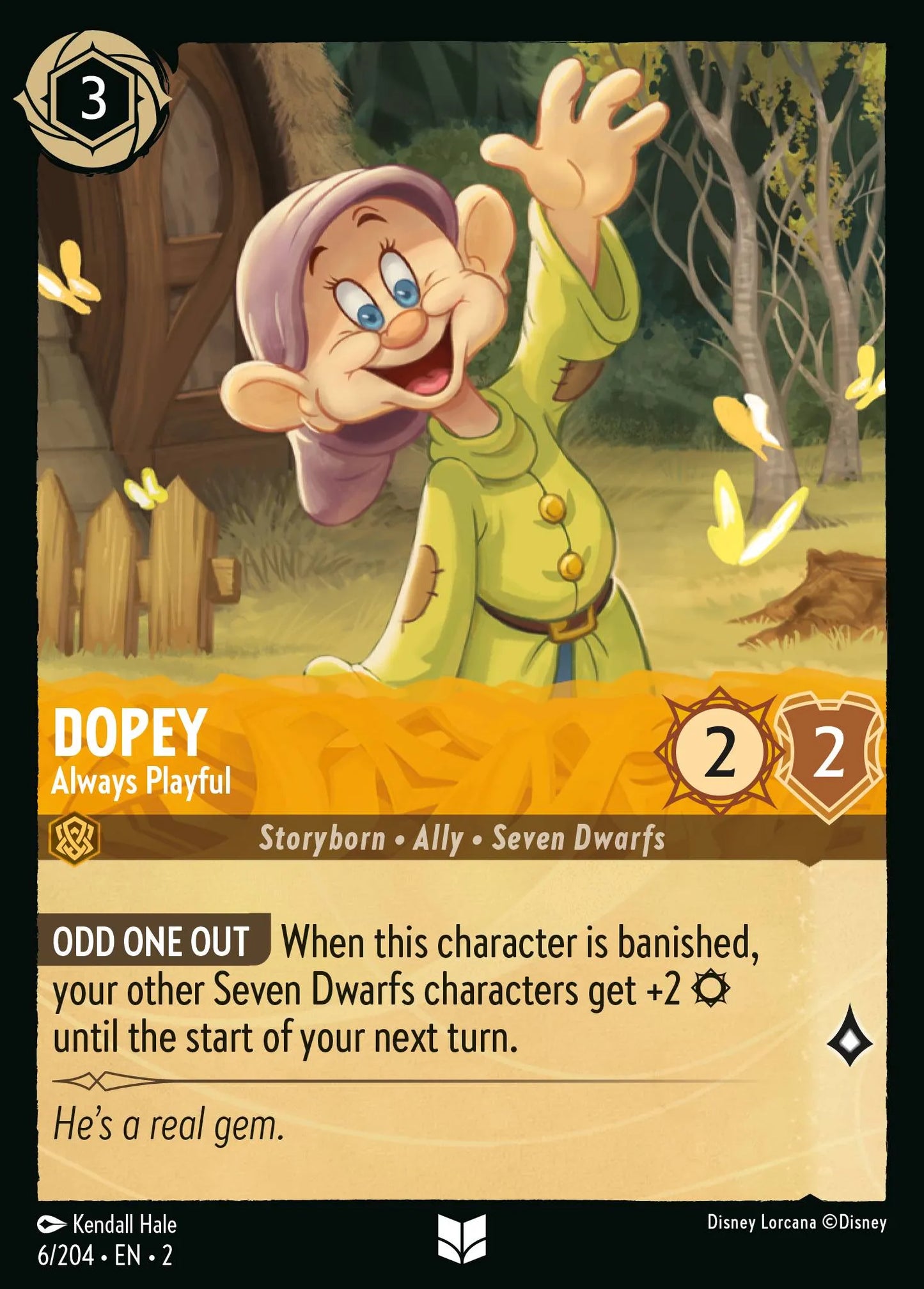 Dopey - Always Playful | Rise of the Floodborn #6 (Near Mint Foil) | Disney Lorcana Single Australia (Near Mint)