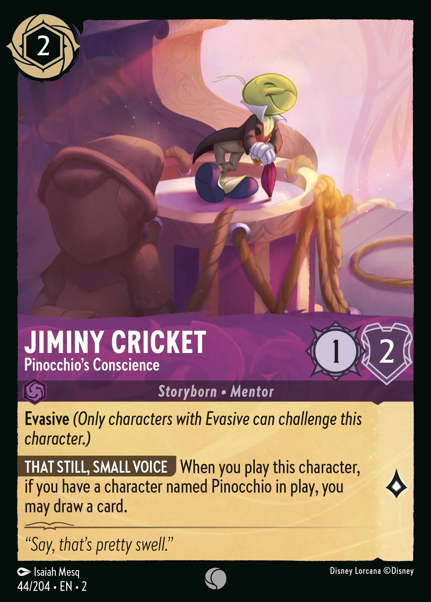 Jiminy Cricket - Pinocchio's Conscience | Rise of the Floodborn #44 (Near Mint) | Disney Lorcana Single Australia (Near Mint)