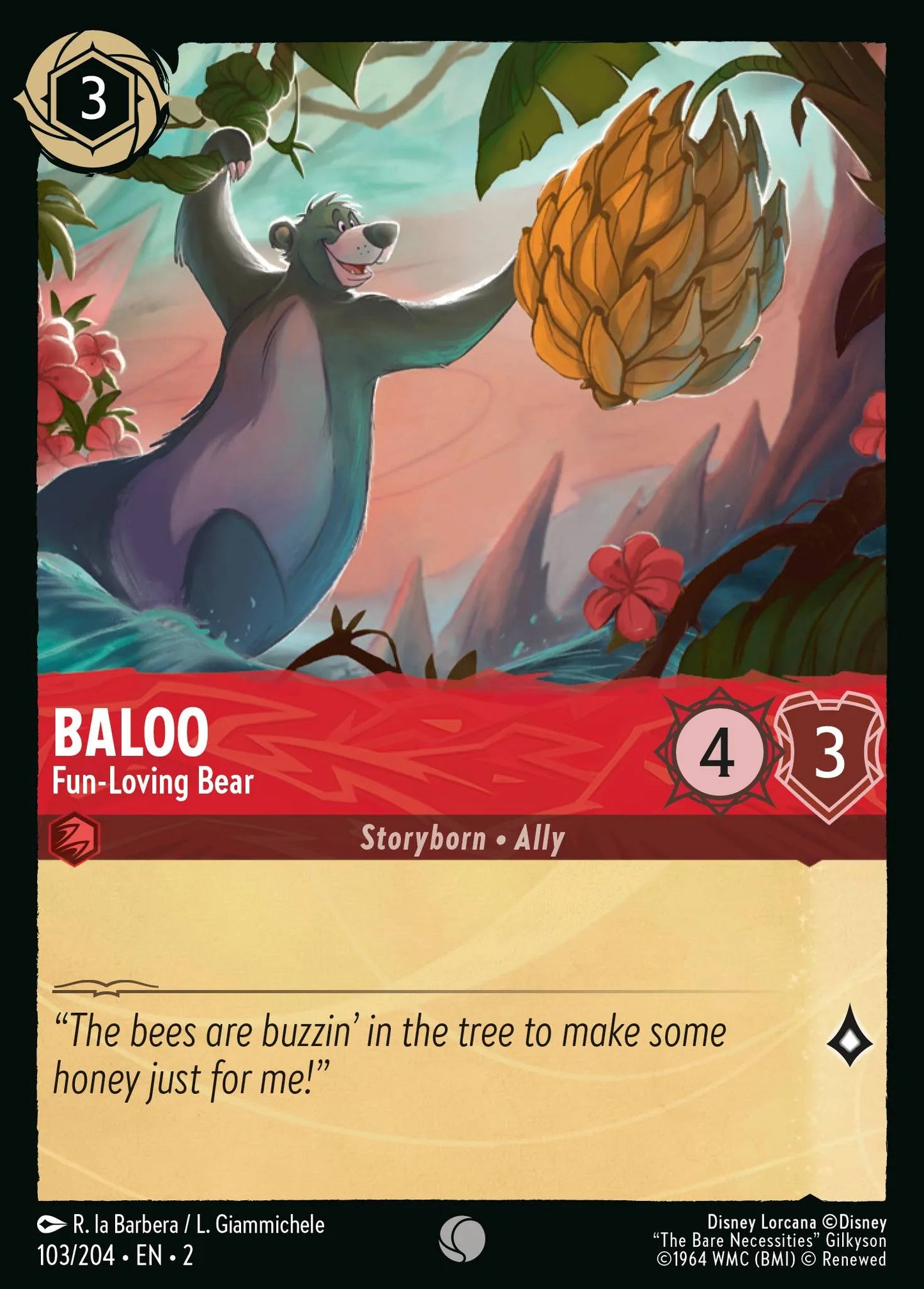 Baloo - Fun-Loving Bear | Rise of the Floodborn #103 (Near Mint Foil) | Disney Lorcana Single Australia (Near Mint)