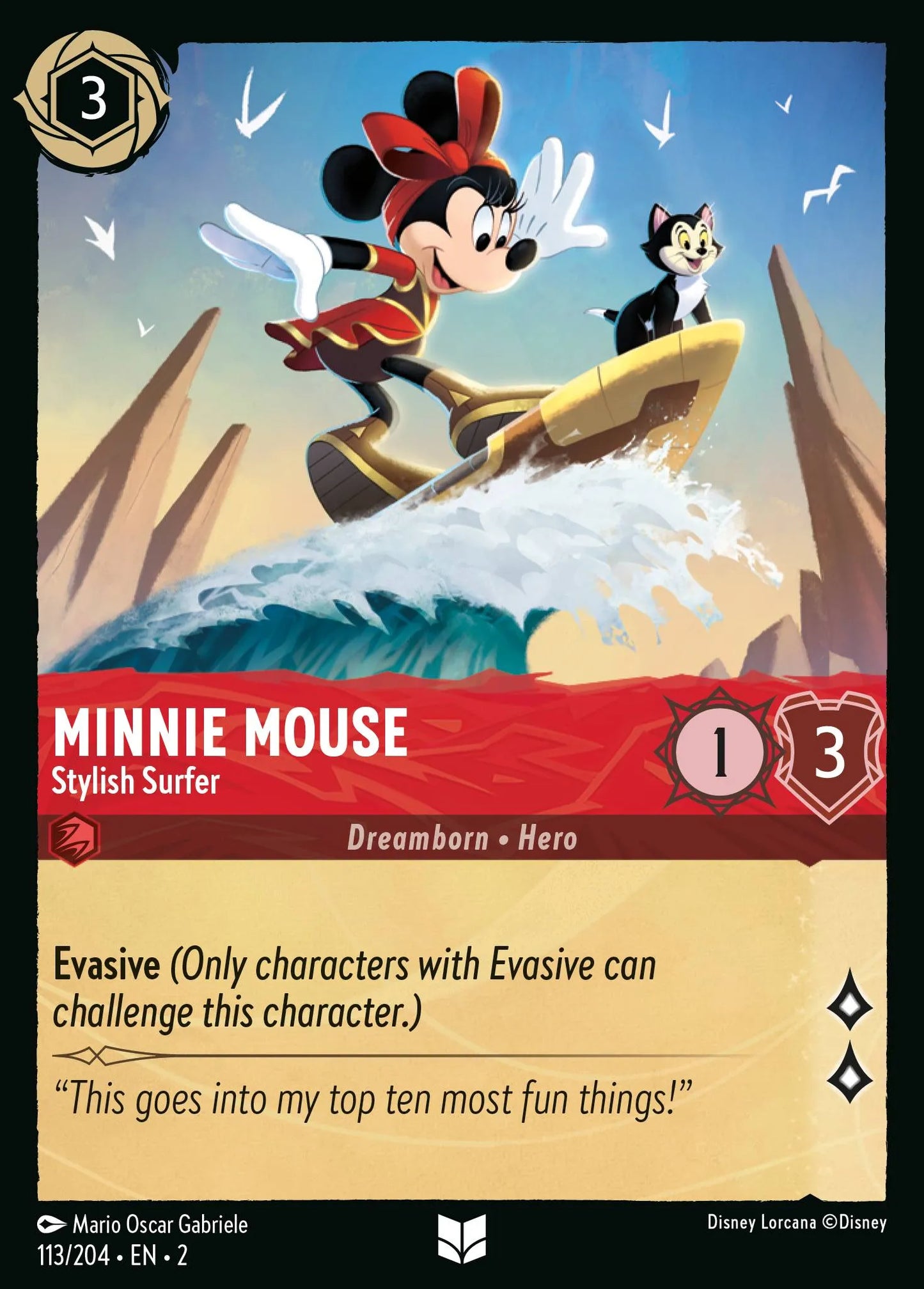 Minnie Mouse - Stylish Surfer | Rise of the Floodborn #113 (Near Mint) | Disney Lorcana Single Australia (Near Mint)