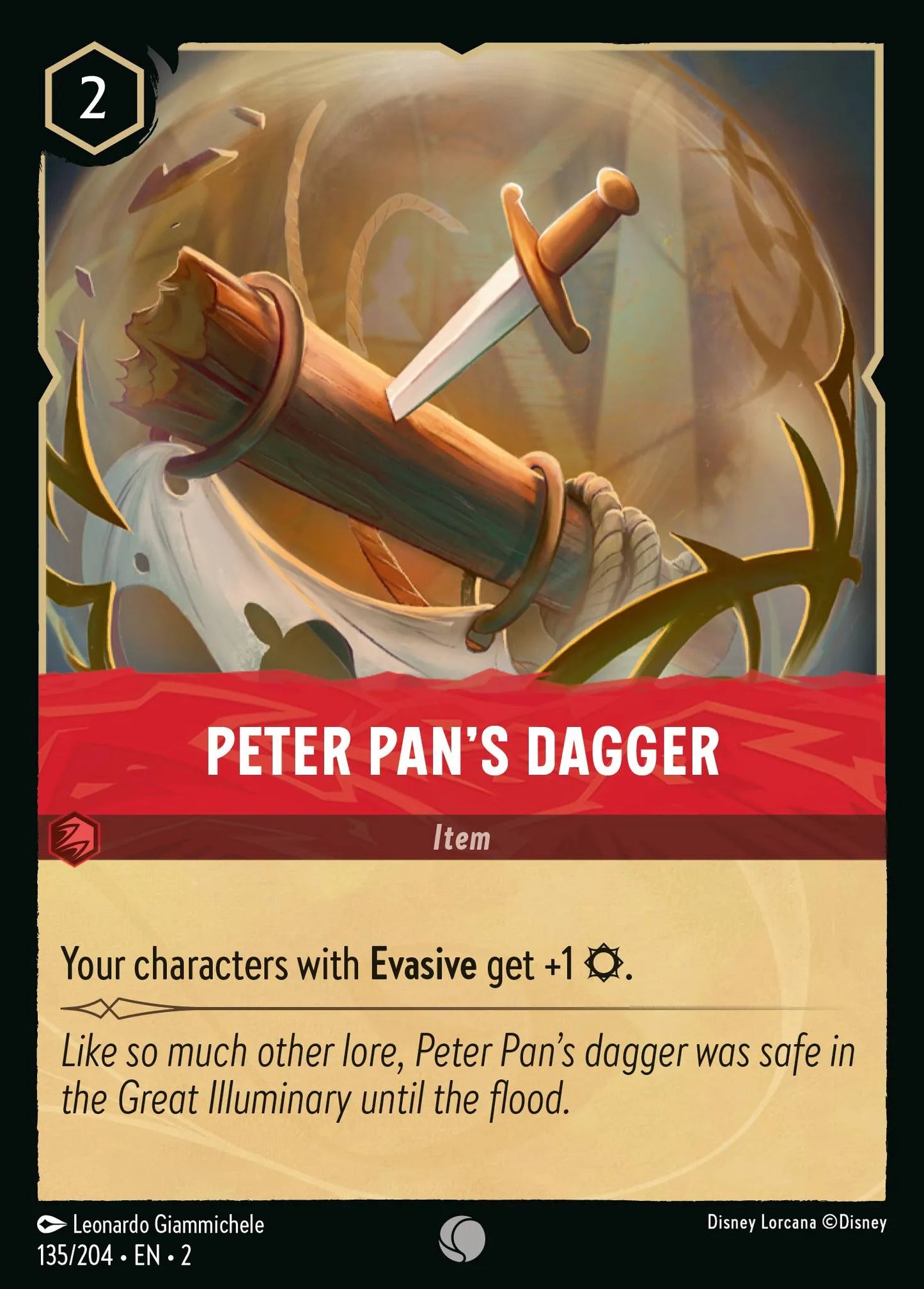 Peter Pan's Dagger | Rise of the Floodborn #135 (Near Mint Foil) | Disney Lorcana Single Australia (Near Mint)