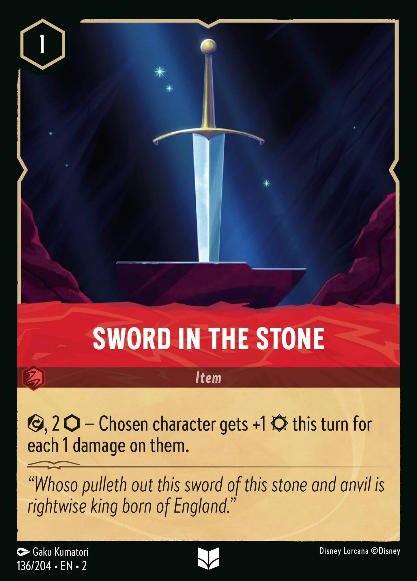 Sword in the Stone | Rise of the Floodborn #136 (Near Mint) | Disney Lorcana Single Australia (Near Mint)