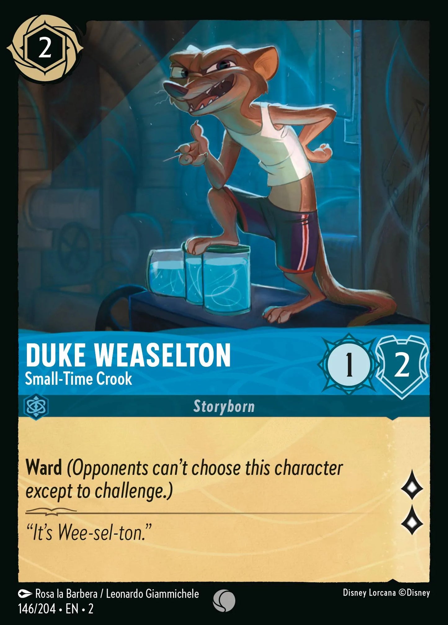 Duke Weaselton - Small-Time Crook | Rise of the Floodborn #146 (Near Mint Foil) | Disney Lorcana Single Australia (Near Mint)