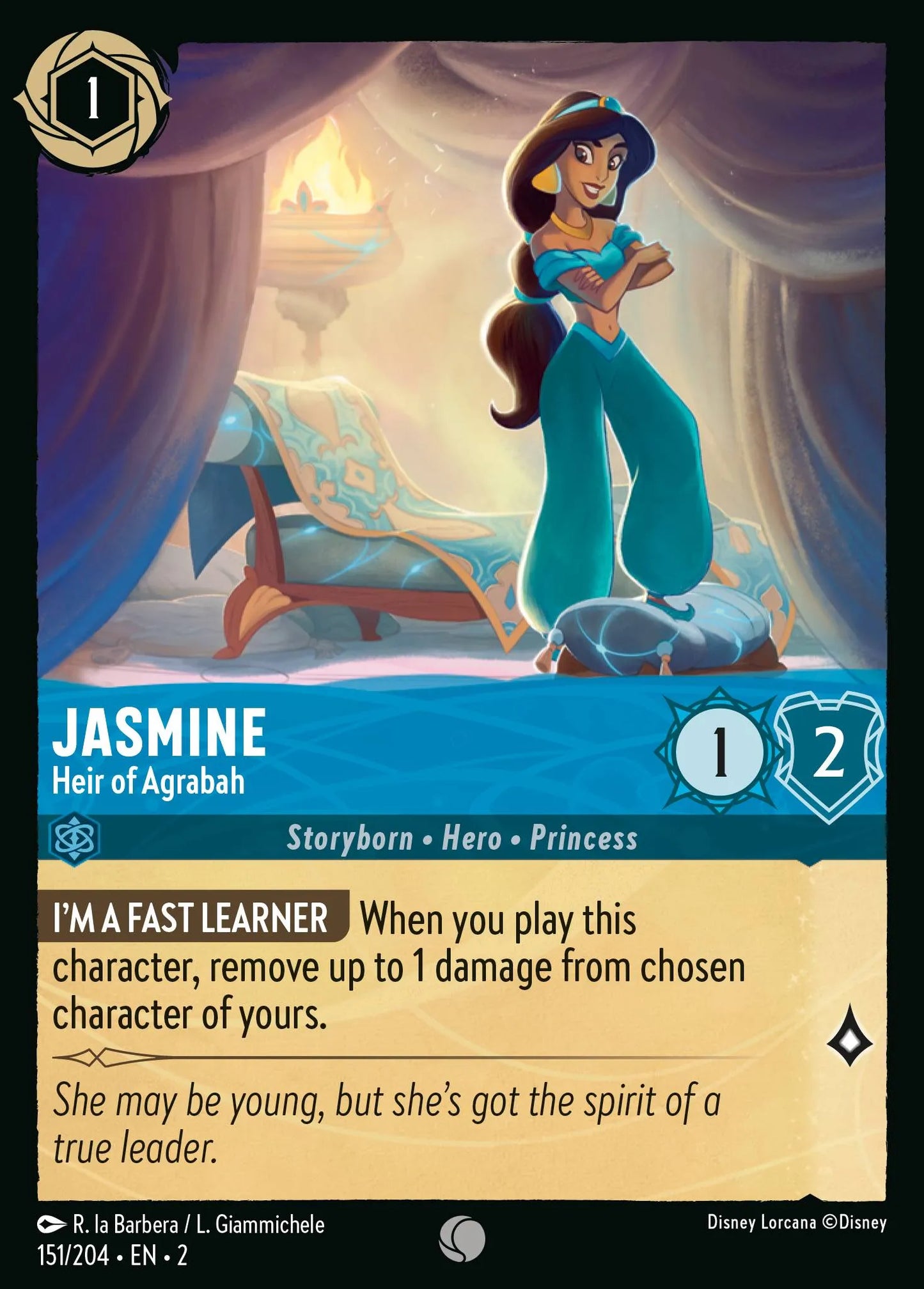 Jasmine - Heir of Agrabah | Rise of the Floodborn #151 (Near Mint Foil) | Disney Lorcana Single Australia (Near Mint)