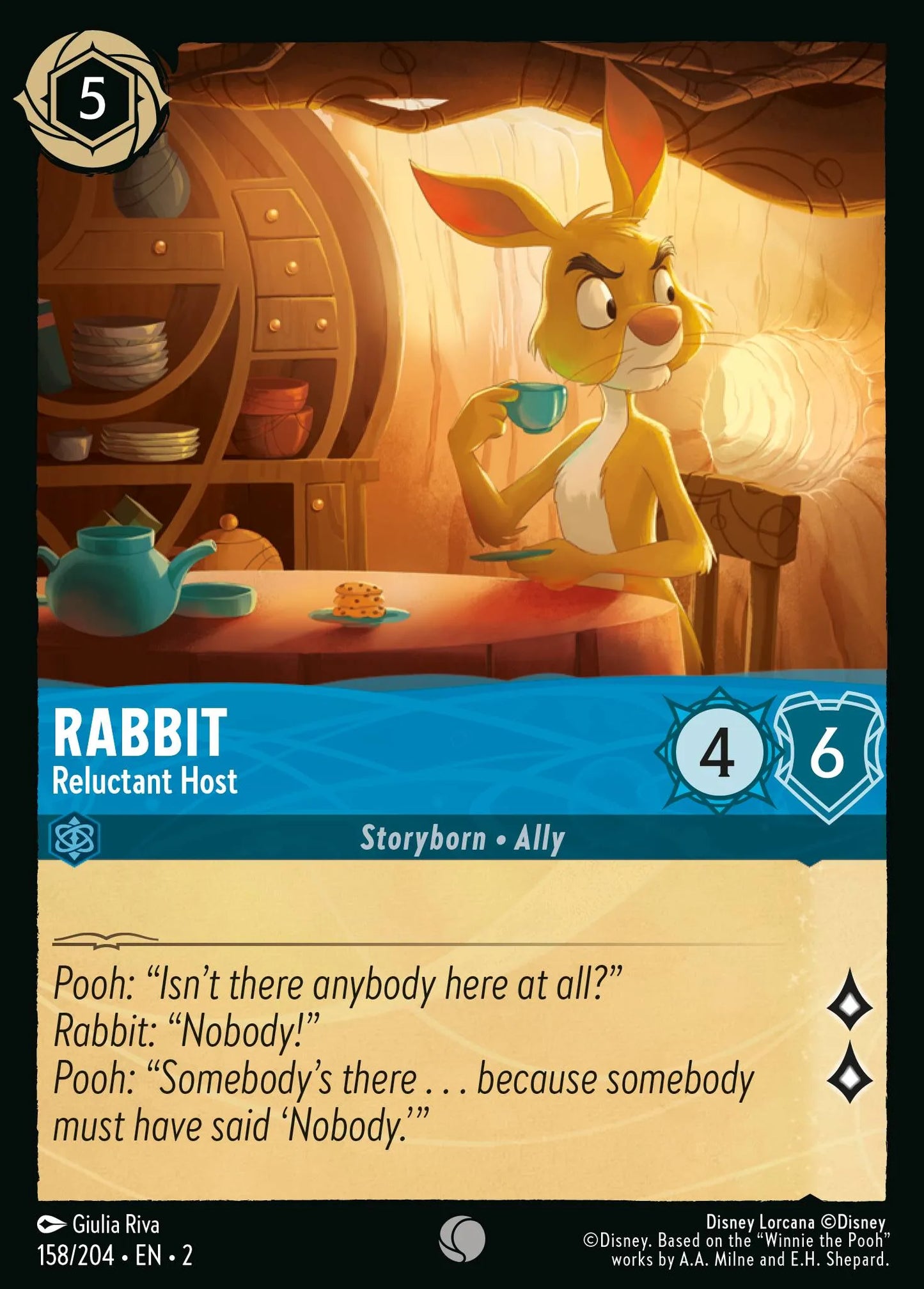 Rabbit - Reluctant Host | Rise of the Floodborn #158 (Near Mint Foil) | Disney Lorcana Single Australia (Near Mint)