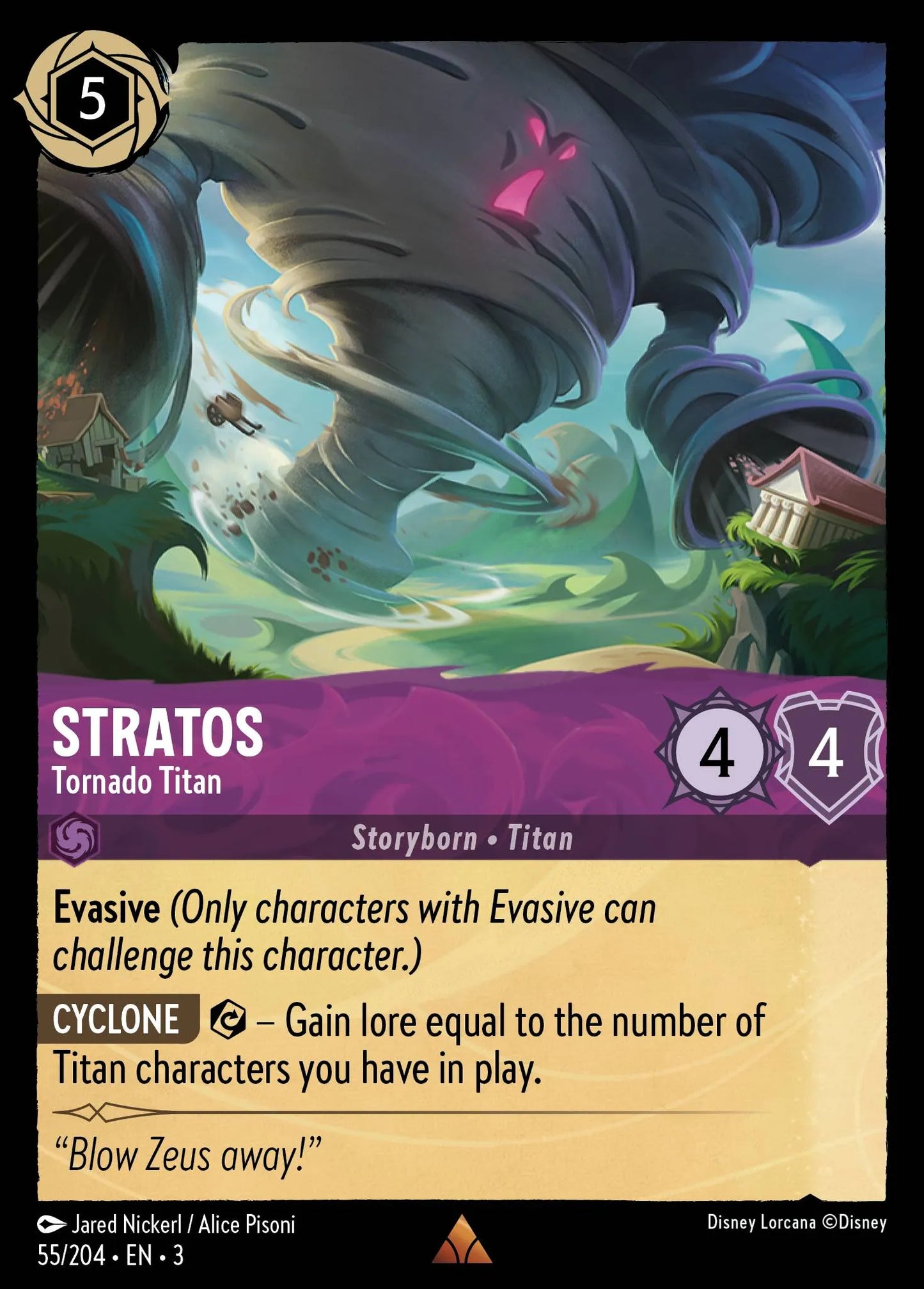 Stratos - Tornado Titan | Into the Inklands #55 (Near Mint Foil) | Disney Lorcana Single Australia (Near Mint)