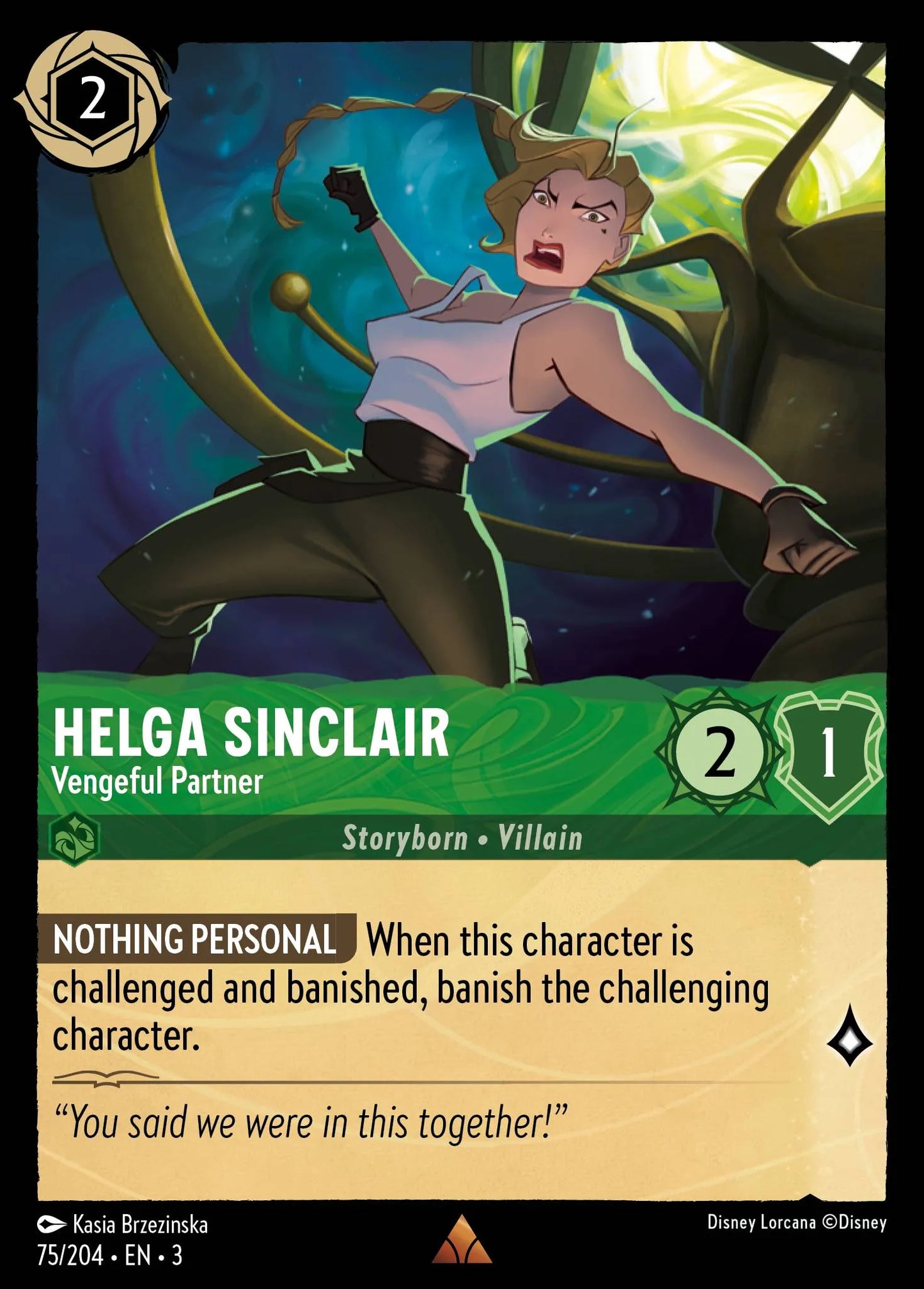 Helga Sinclair - Vengeful Partner | Into the Inklands #75 (Near Mint) | Disney Lorcana Single Australia (Near Mint)