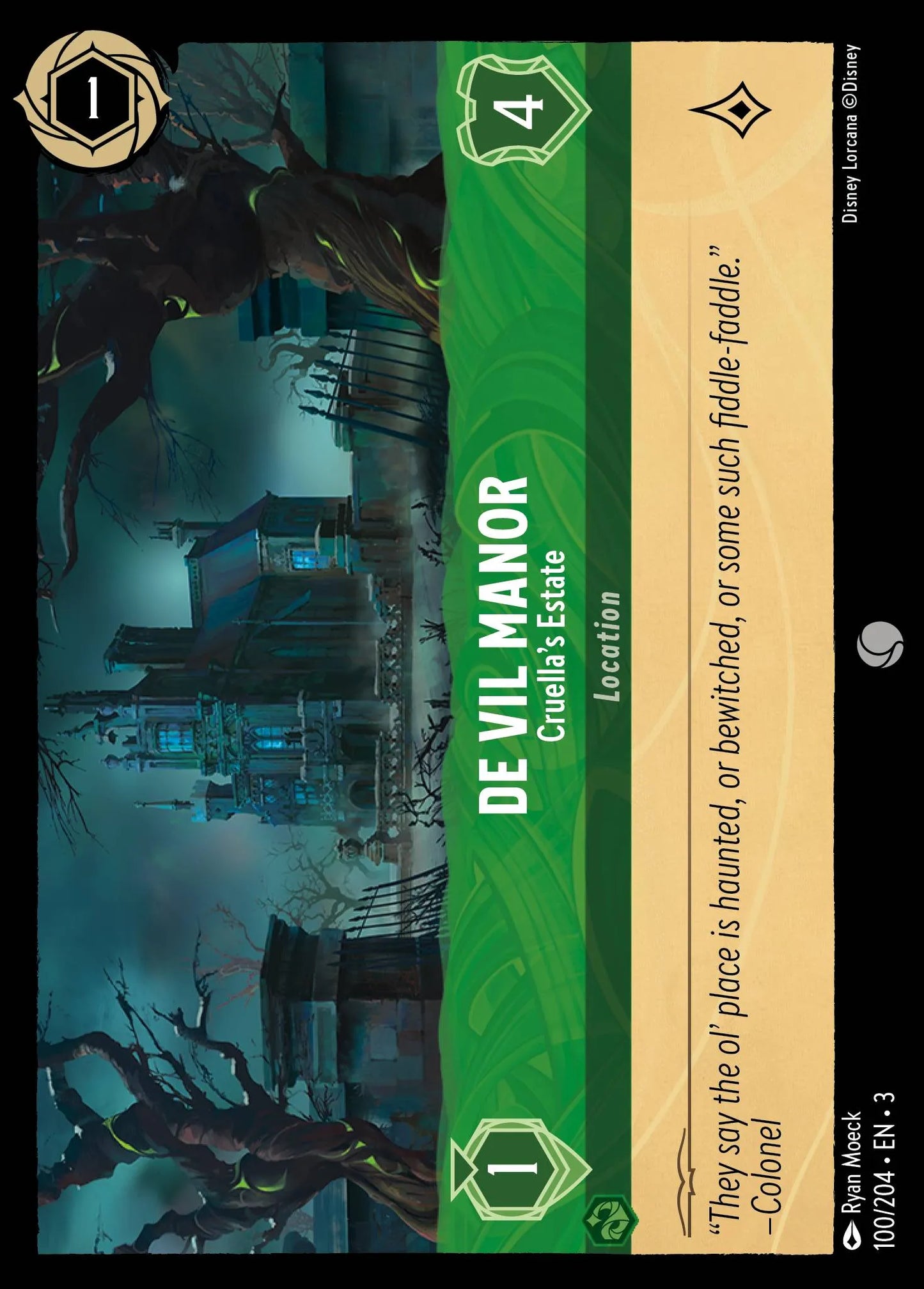 De Vil Manor - Cruella's Estate | Into the Inklands #100 (Near Mint) | Disney Lorcana Single Australia (Near Mint)