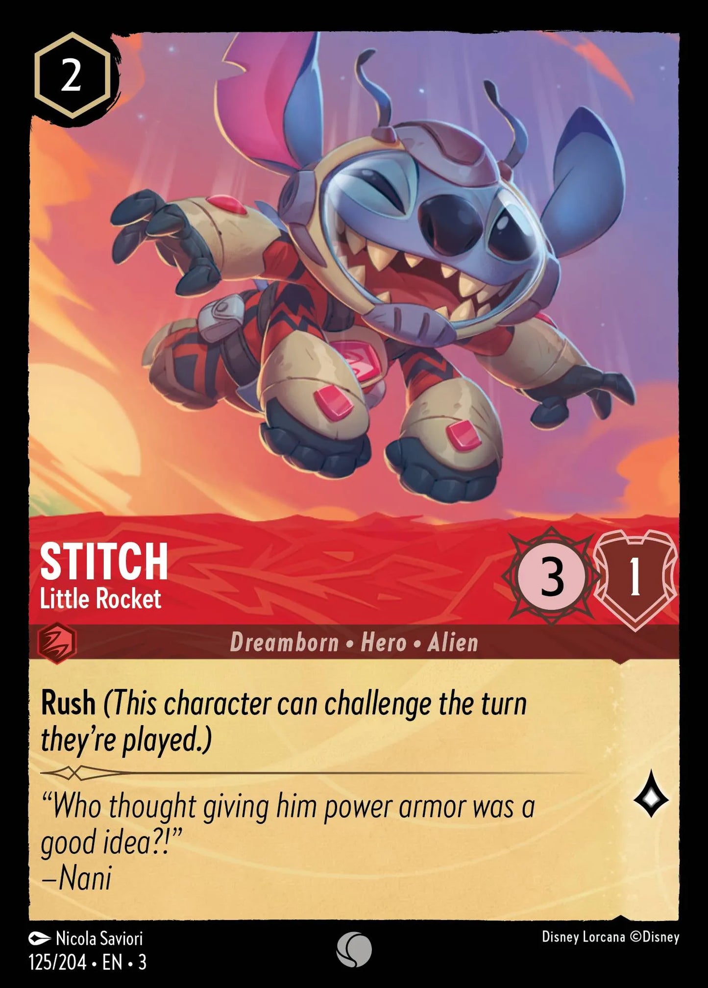 Stitch - Little Rocket | Into the Inklands #125 (Near Mint Foil) | Disney Lorcana Single Australia (Near Mint)