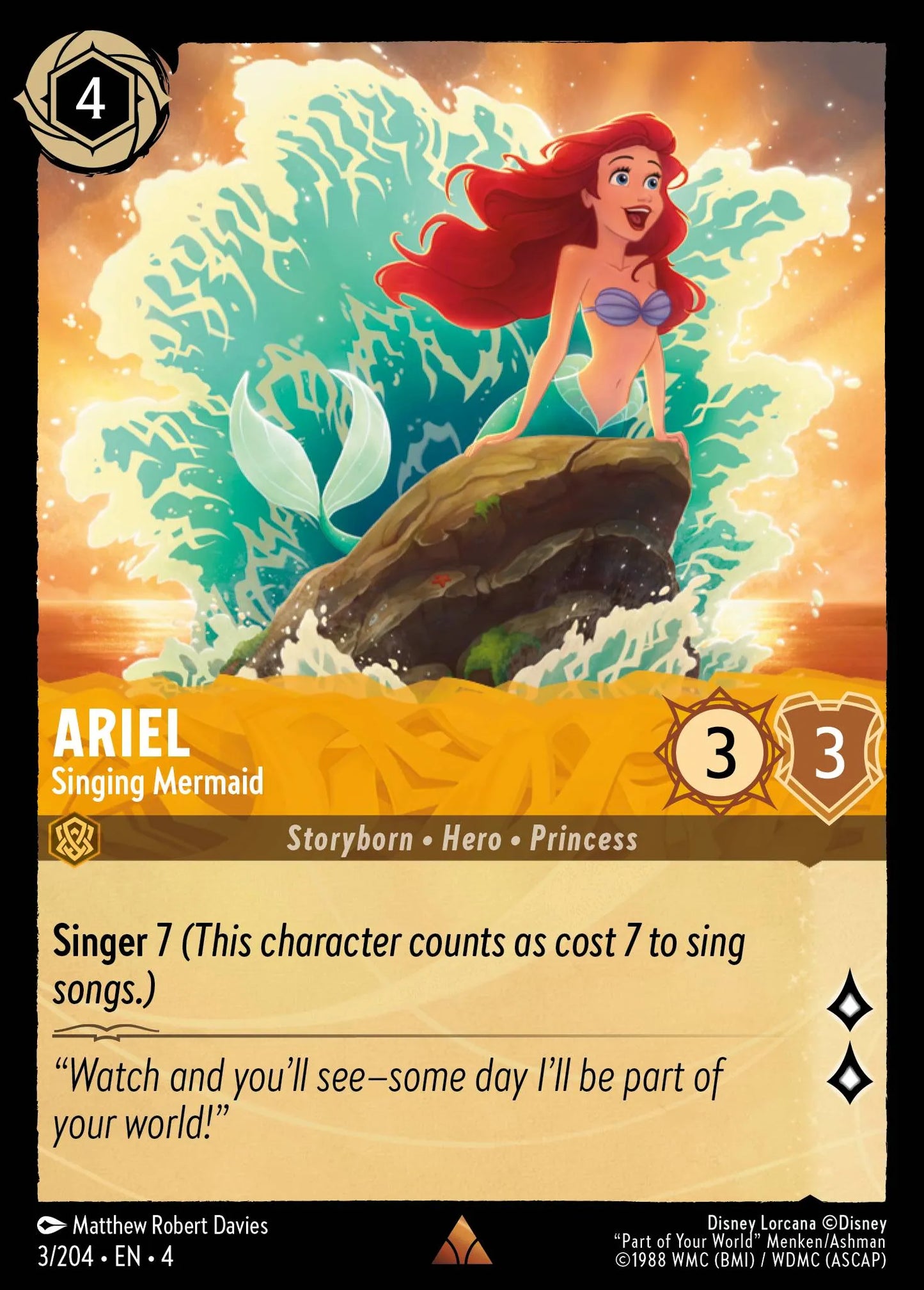 Ariel - Singing Mermaid Disney Lorcana card