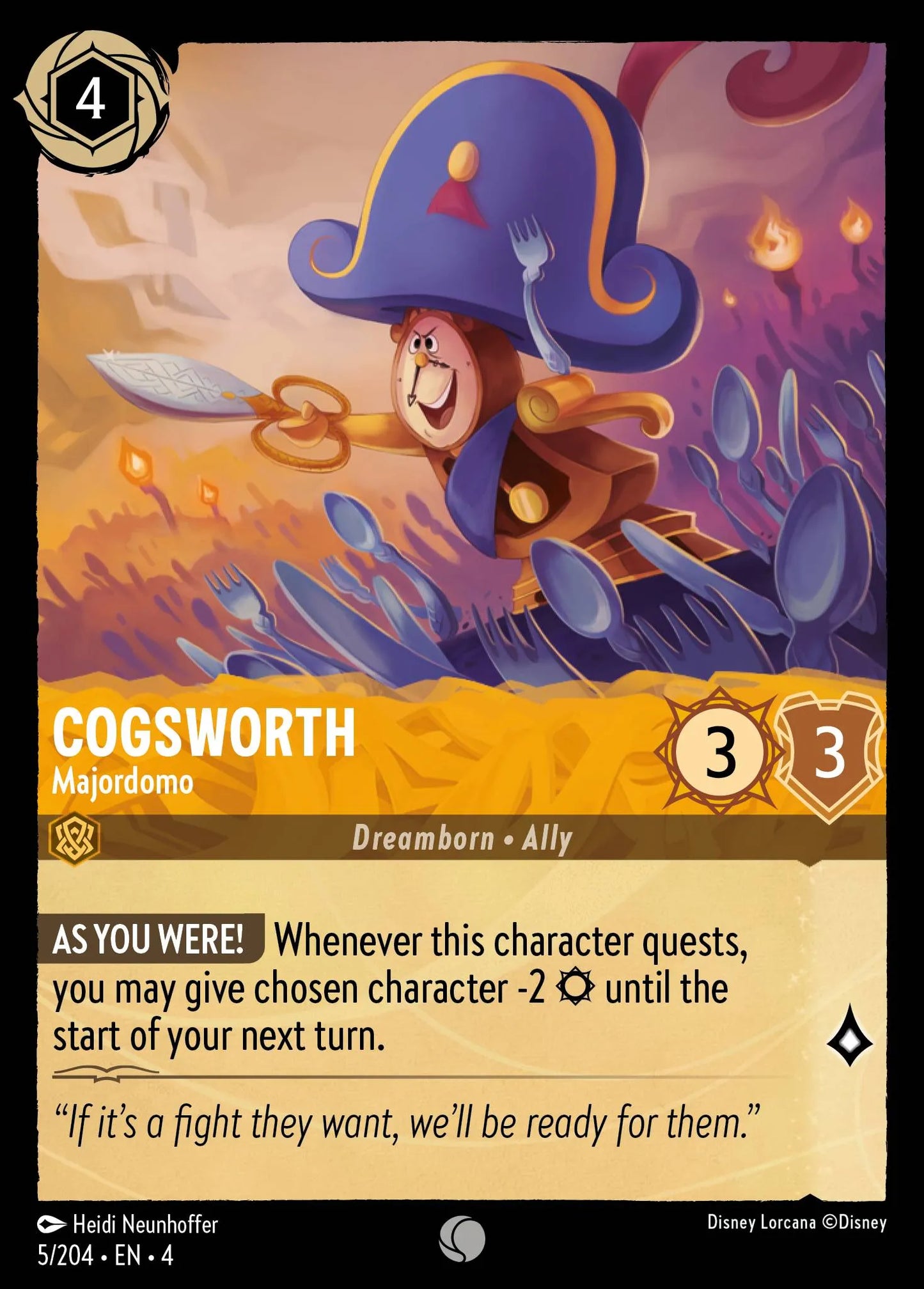 Cogsworth - Majordomo Disney Lorcana card