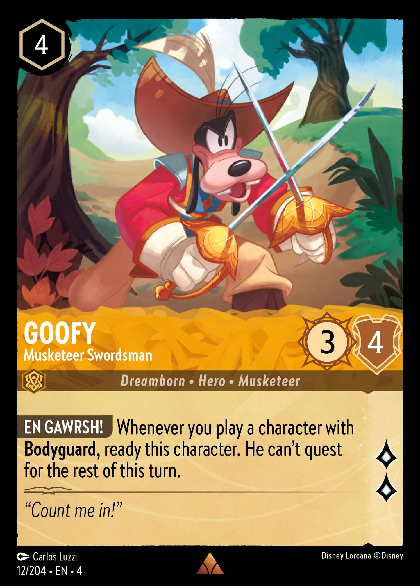 Goofy - Musketeer Swordsman Disney Lorcana card