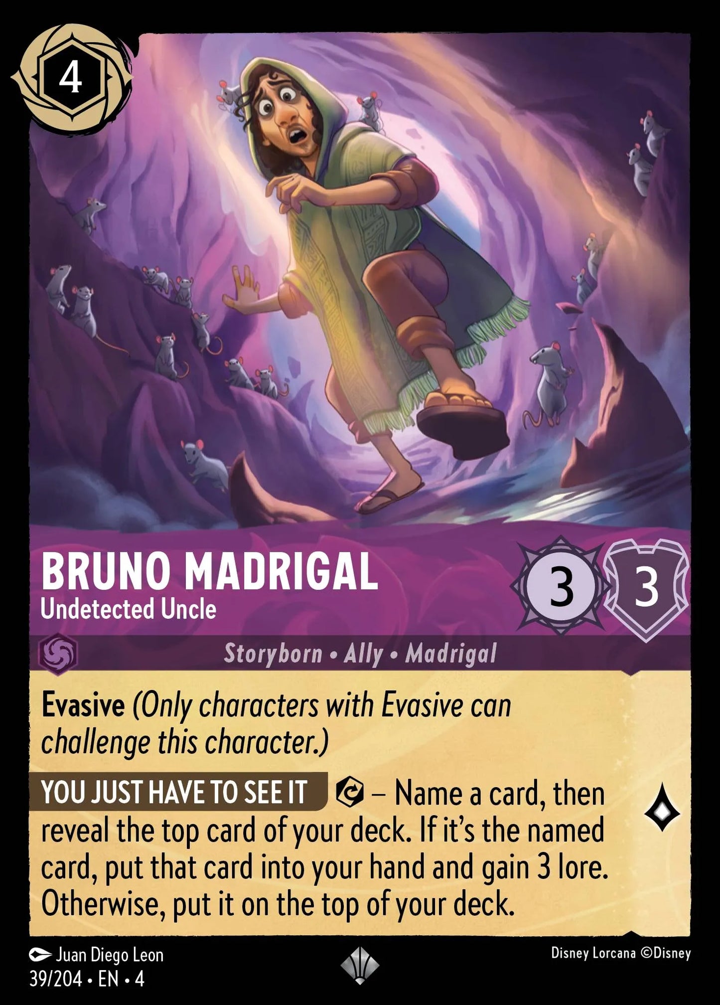 Bruno Madrigal - Undetected Uncle Disney Lorcana card