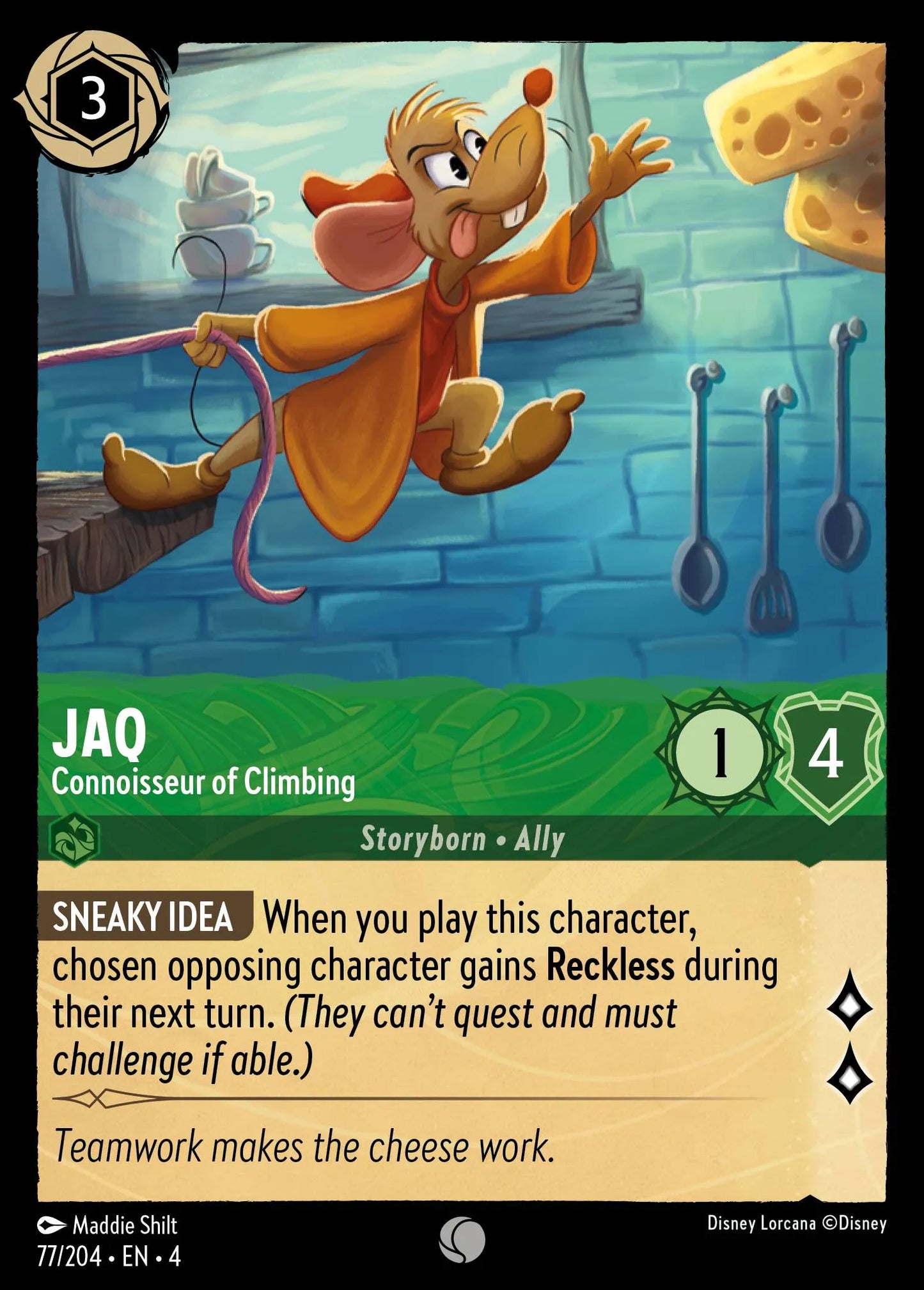 Jaq - Connoisseur of Climbing Disney Lorcana card