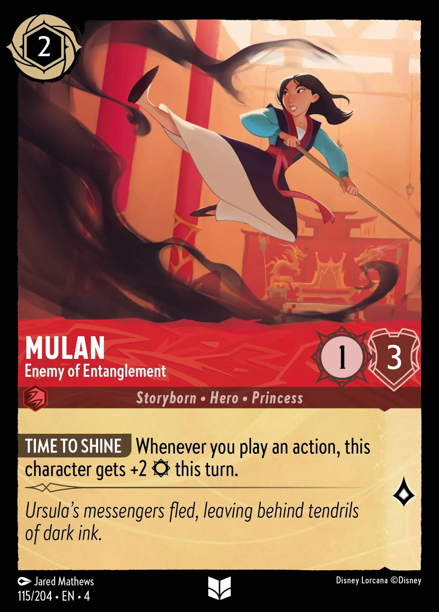 Mulan - Enemy of Entanglement Disney Lorcana card