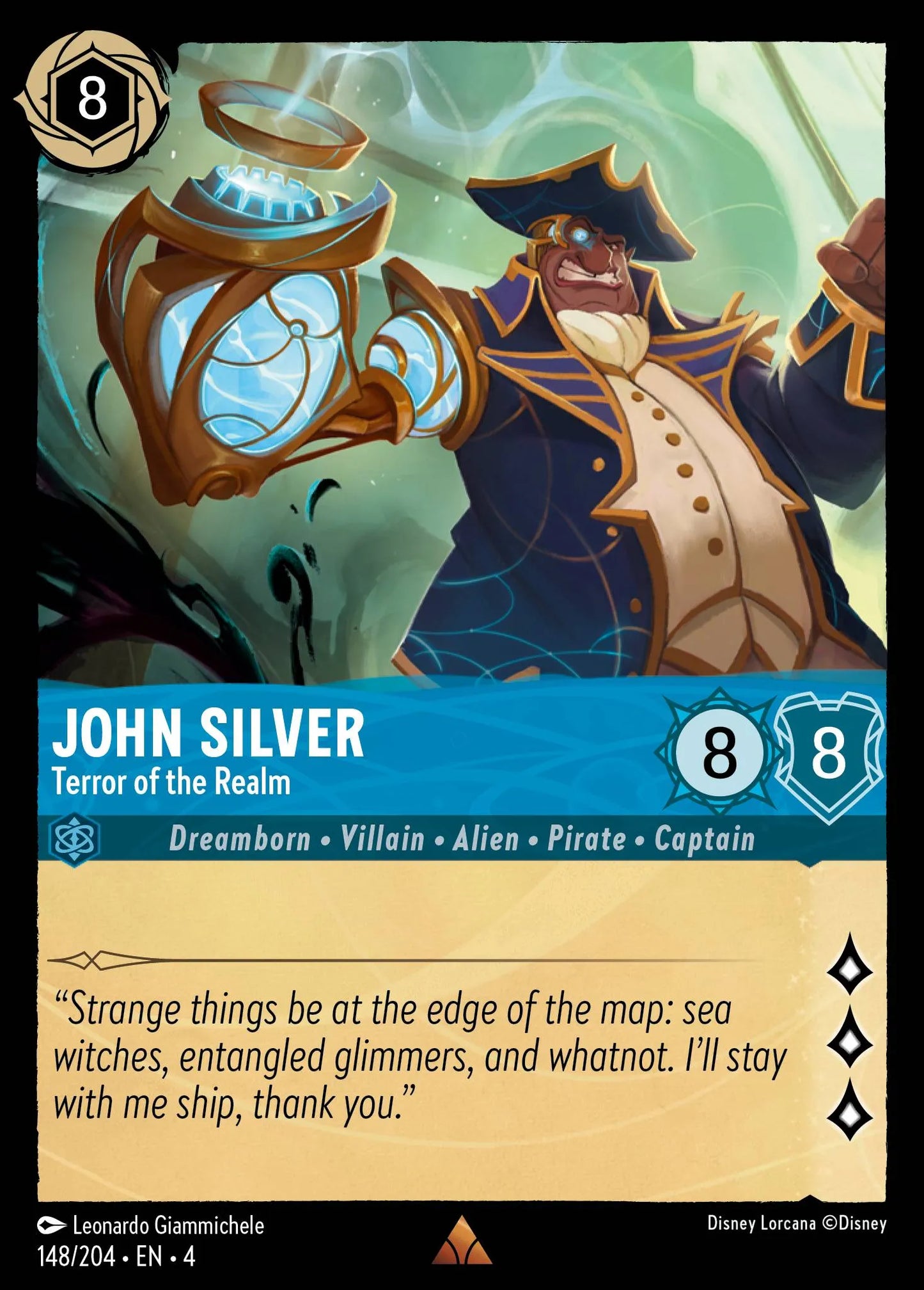 John Silver - Terror of the Realm Disney Lorcana card
