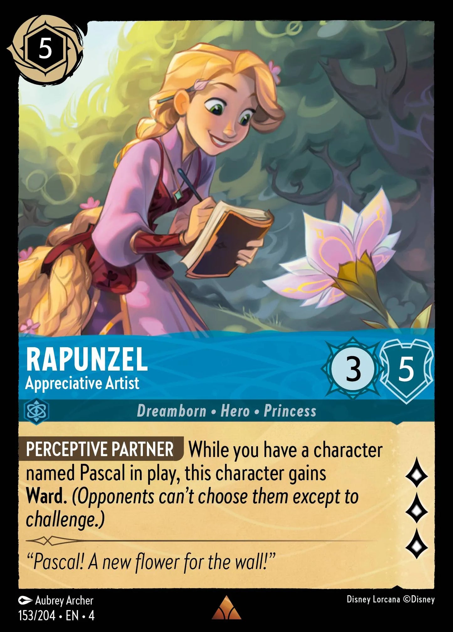 Rapunzel - Appreciative Artist Disney Lorcana card