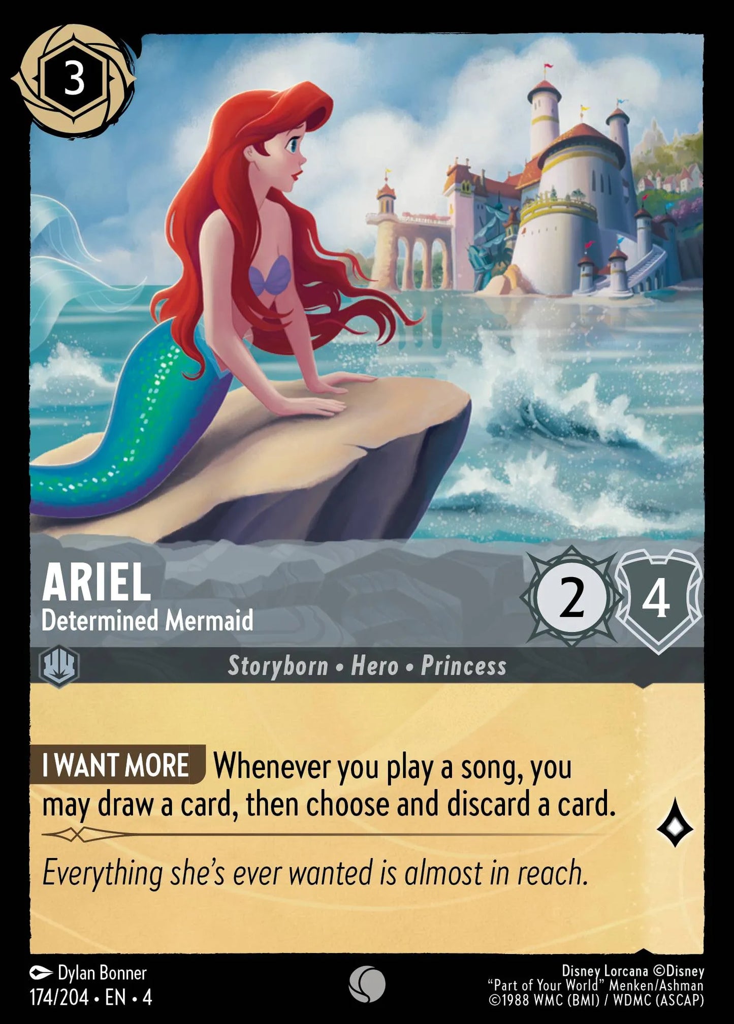 Ariel - Determined Mermaid Disney Lorcana card