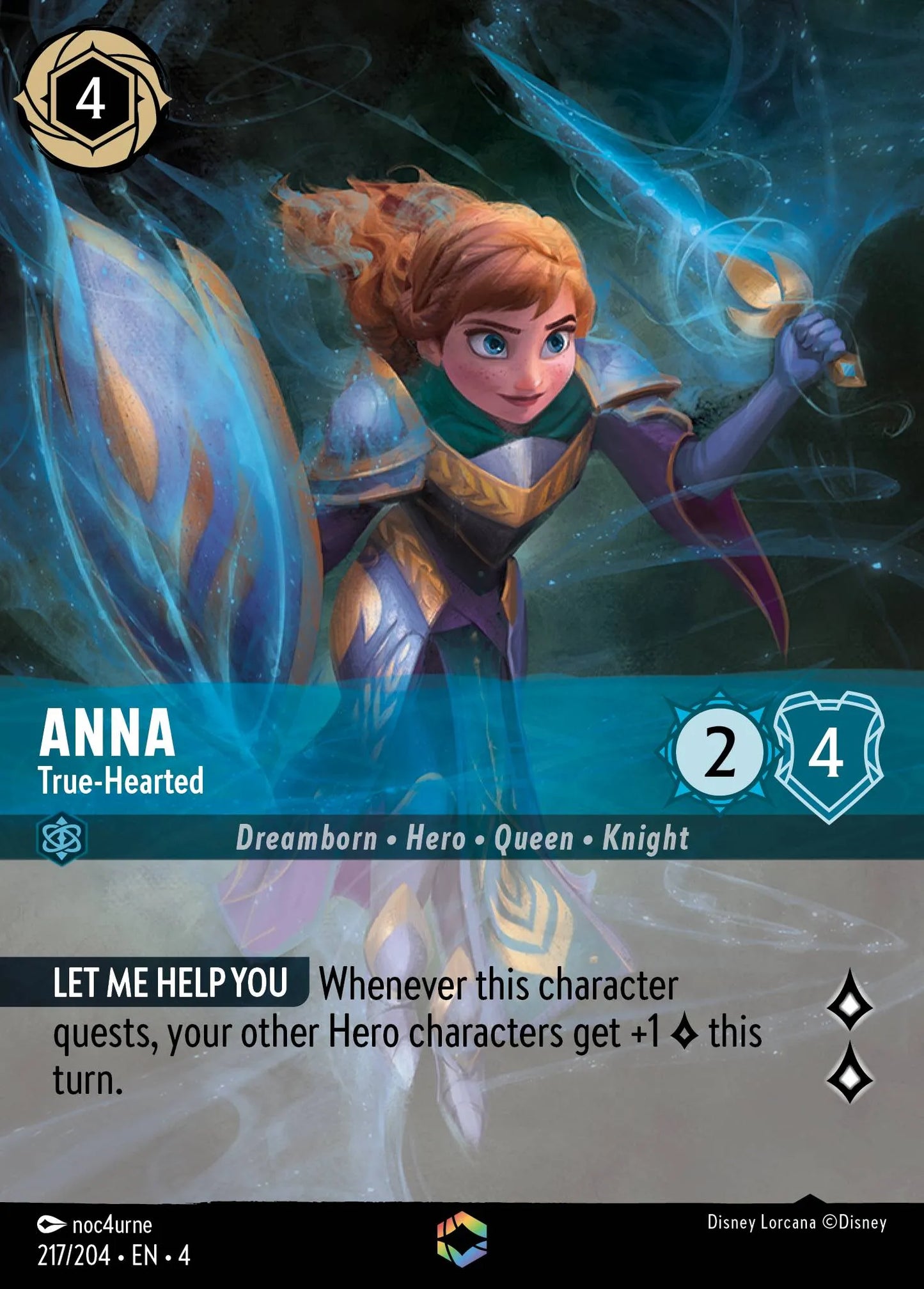 Anna - True-Hearted Disney Lorcana card
