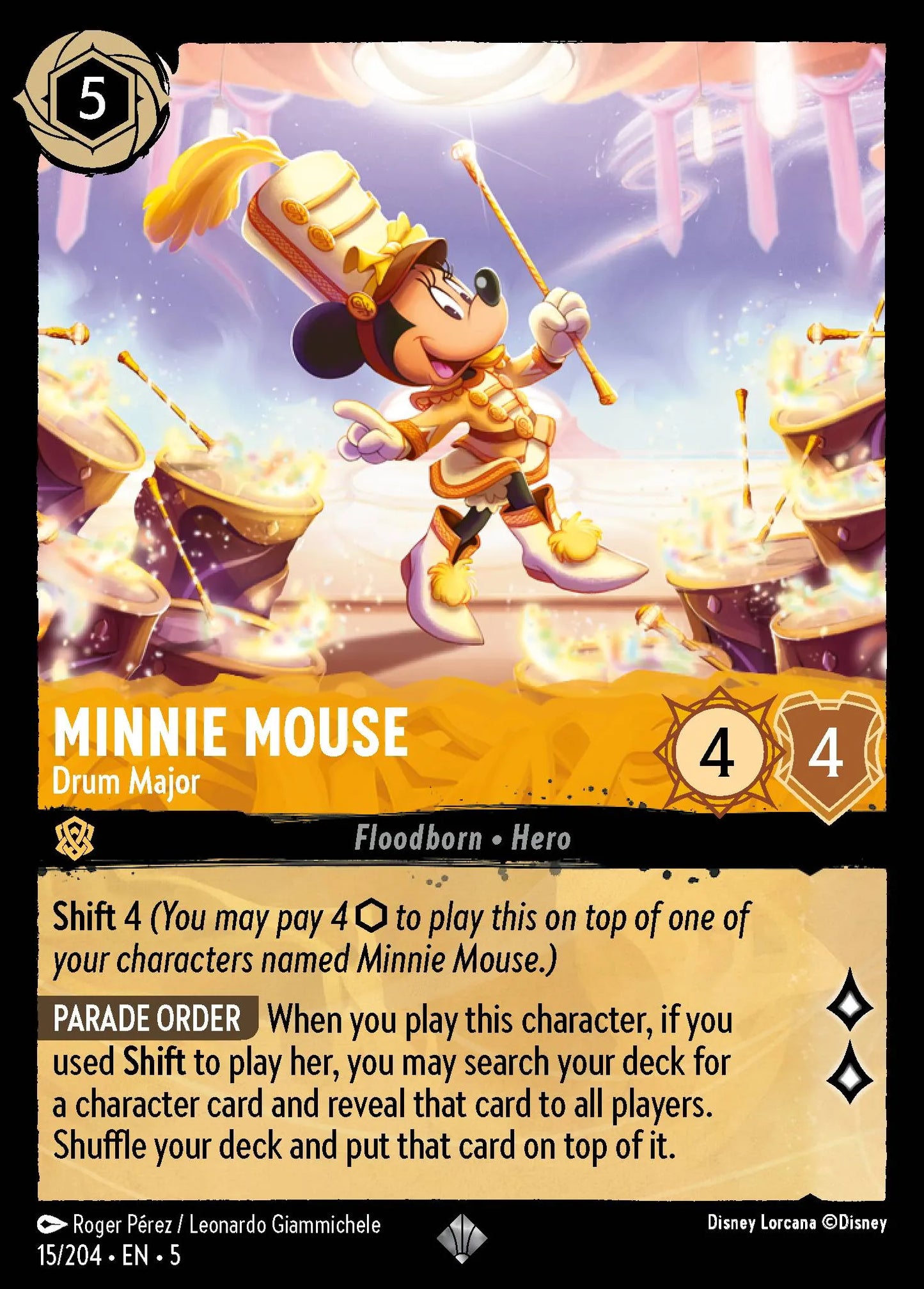 Minnie Mouse - Drum Major | Shimmering Skies #15 (Near Mint) | Disney Lorcana Single Australia (Near Mint)