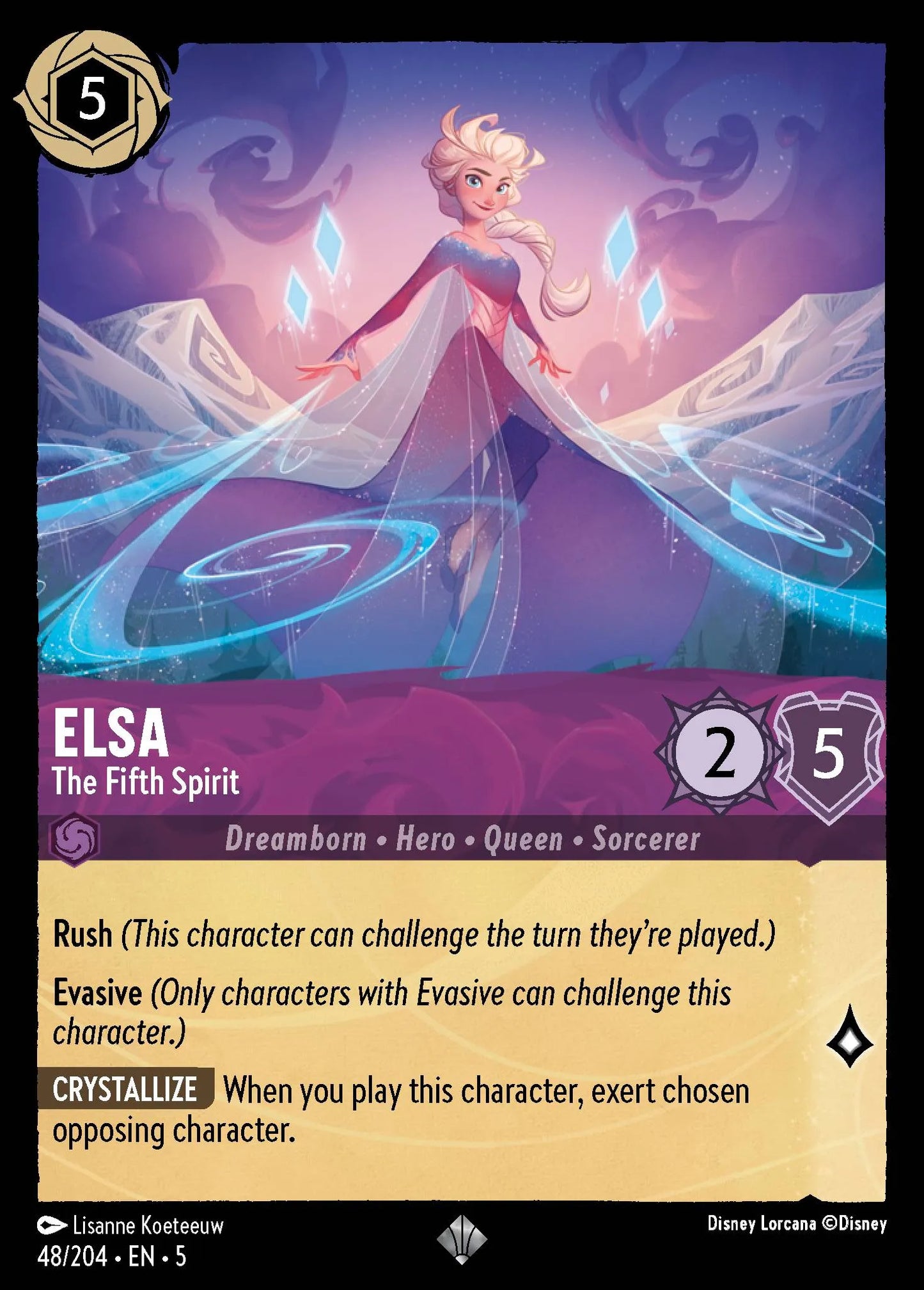 Elsa - The Fifth Spirit | Shimmering Skies #48 (Near Mint Foil) | Disney Lorcana Single Australia (Near Mint)