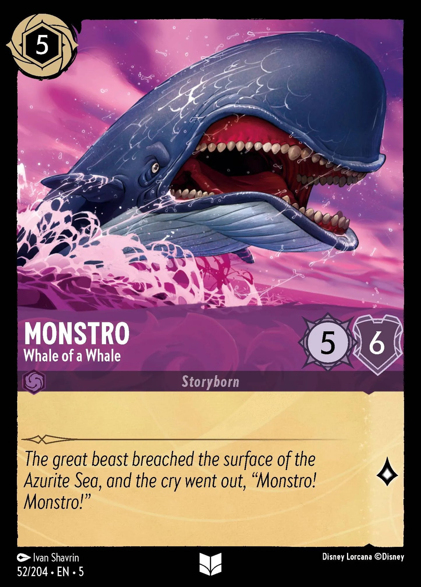 Monstro - Whale of a Whale | Shimmering Skies #52 (Near Mint Foil) | Disney Lorcana Single Australia (Near Mint)