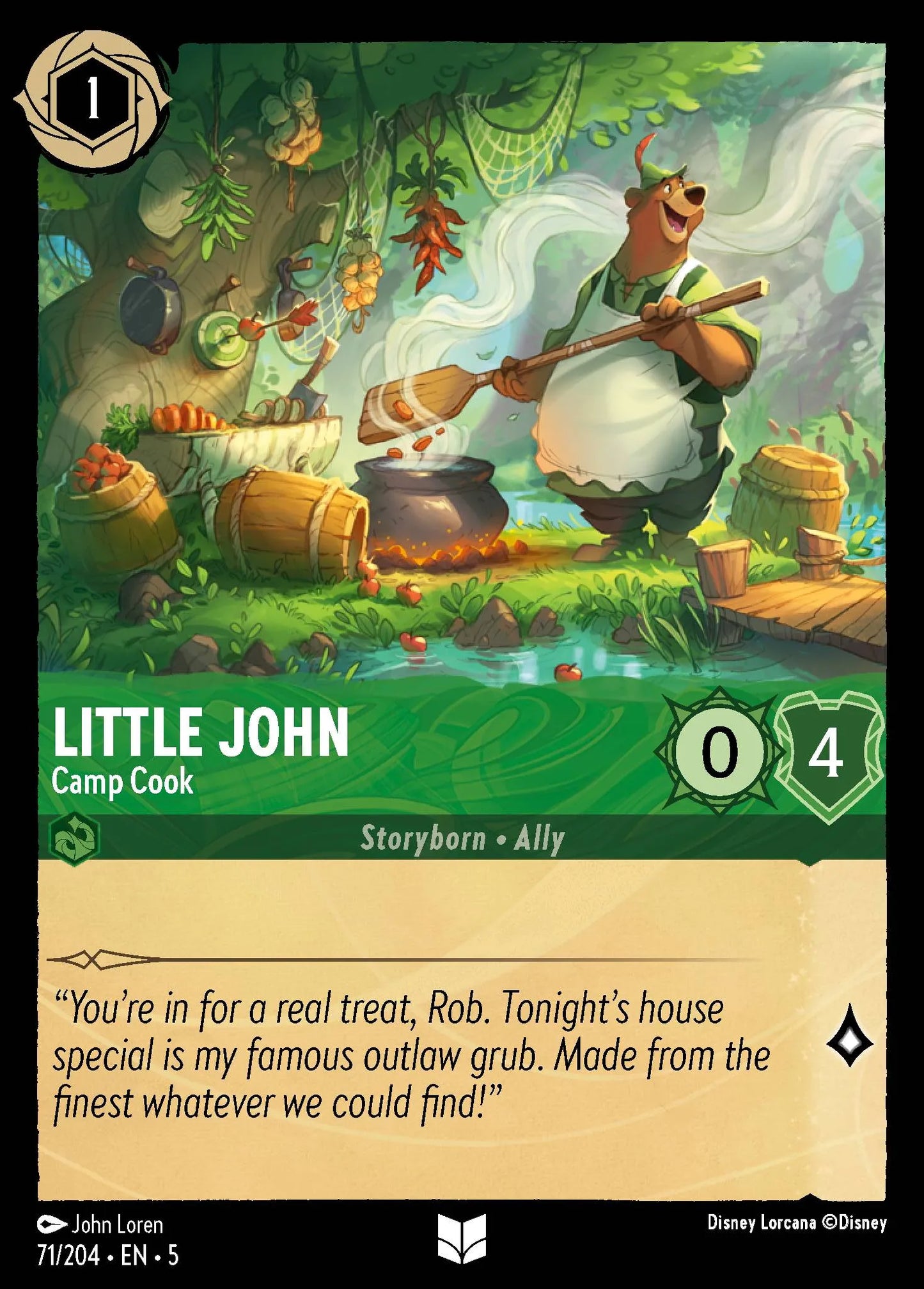 Little John - Camp Cook | Shimmering Skies #71 (Near Mint) | Disney Lorcana Single Australia (Near Mint)