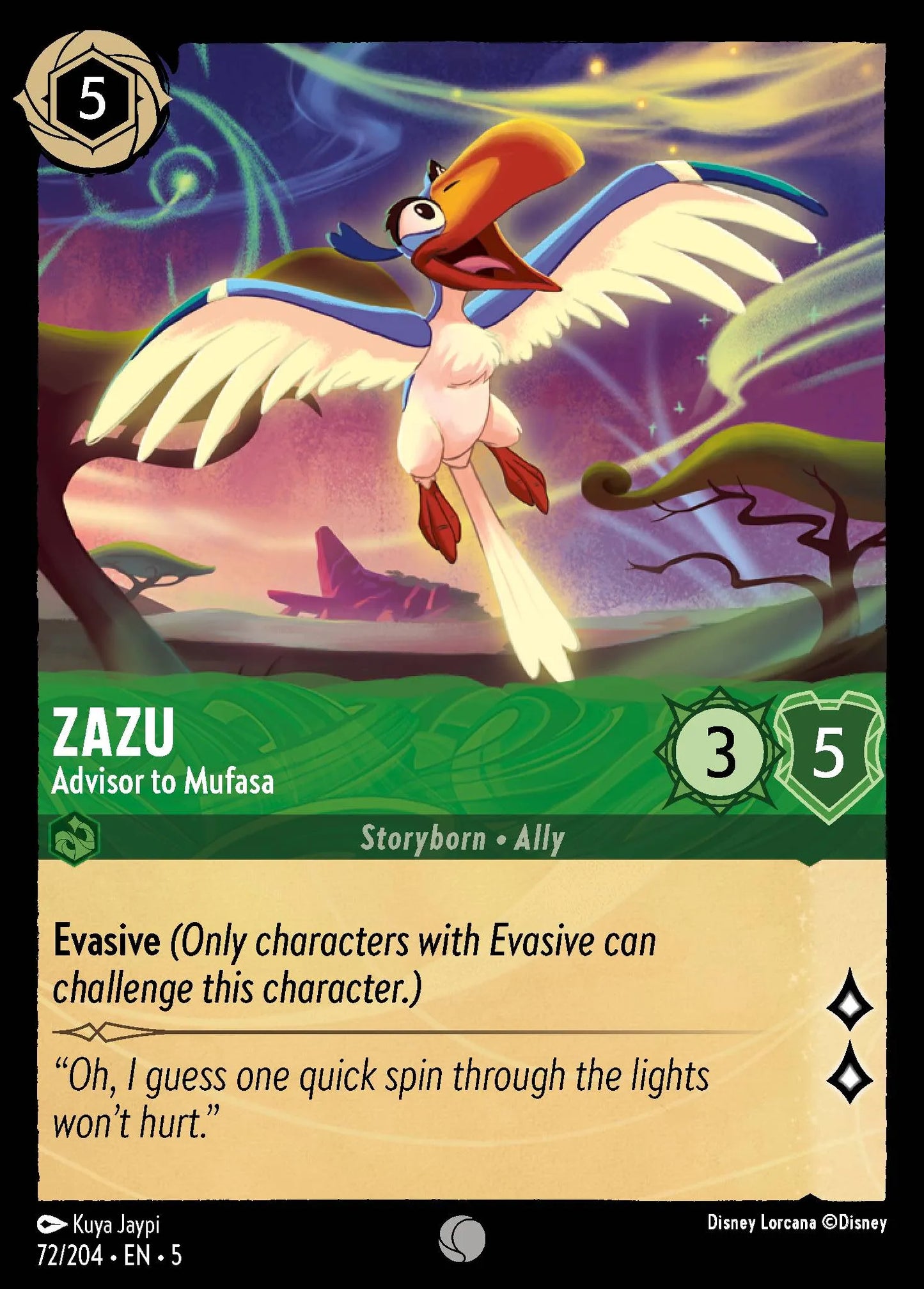 Zazu - Advisor to Mufasa | Shimmering Skies #72 (Near Mint) | Disney Lorcana Single Australia (Near Mint)