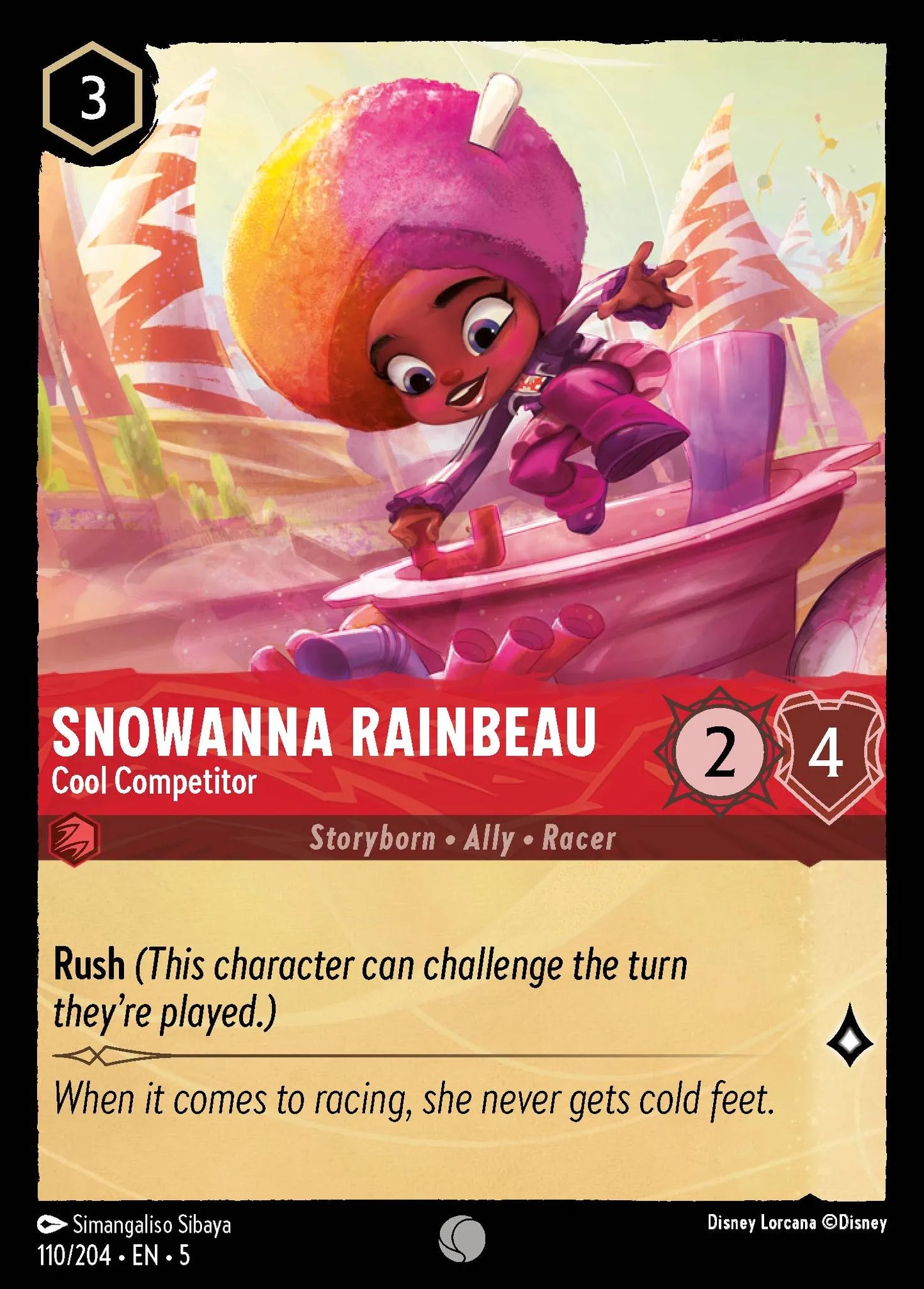 Snowanna Rainbeau - Cool Competitor | Shimmering Skies #110 (Near Mint) | Disney Lorcana Single Australia (Near Mint)