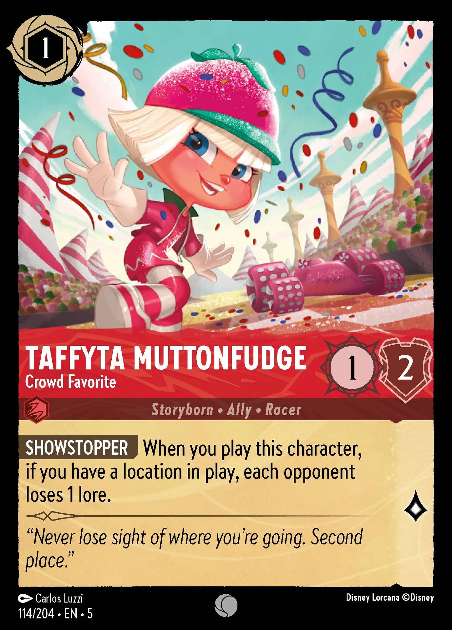Taffyta Muttonfudge - Crowd Favorite | Shimmering Skies #114 (Near Mint Foil) | Disney Lorcana Single Australia (Near Mint)