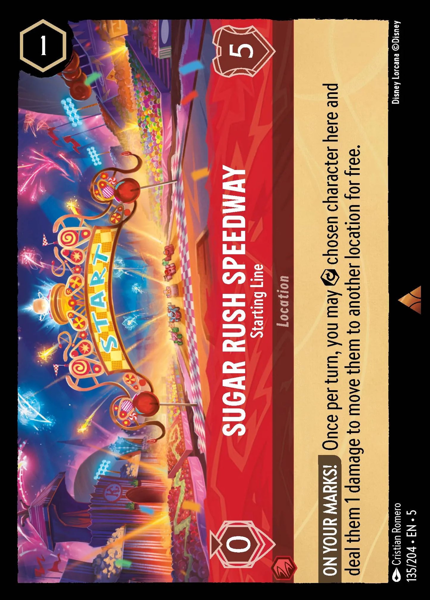 Sugar Rush Speedway - Starting Line | Shimmering Skies #135 (Near Mint) | Disney Lorcana Single Australia (Near Mint)