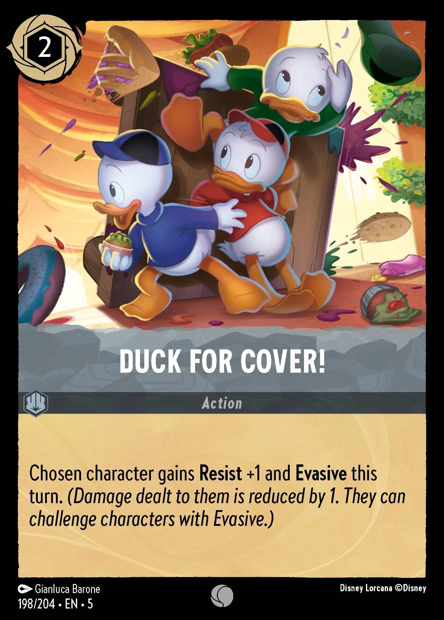 Duck for Cover! | Shimmering Skies #198 (Near Mint Foil) | Disney Lorcana Single Australia (Near Mint)