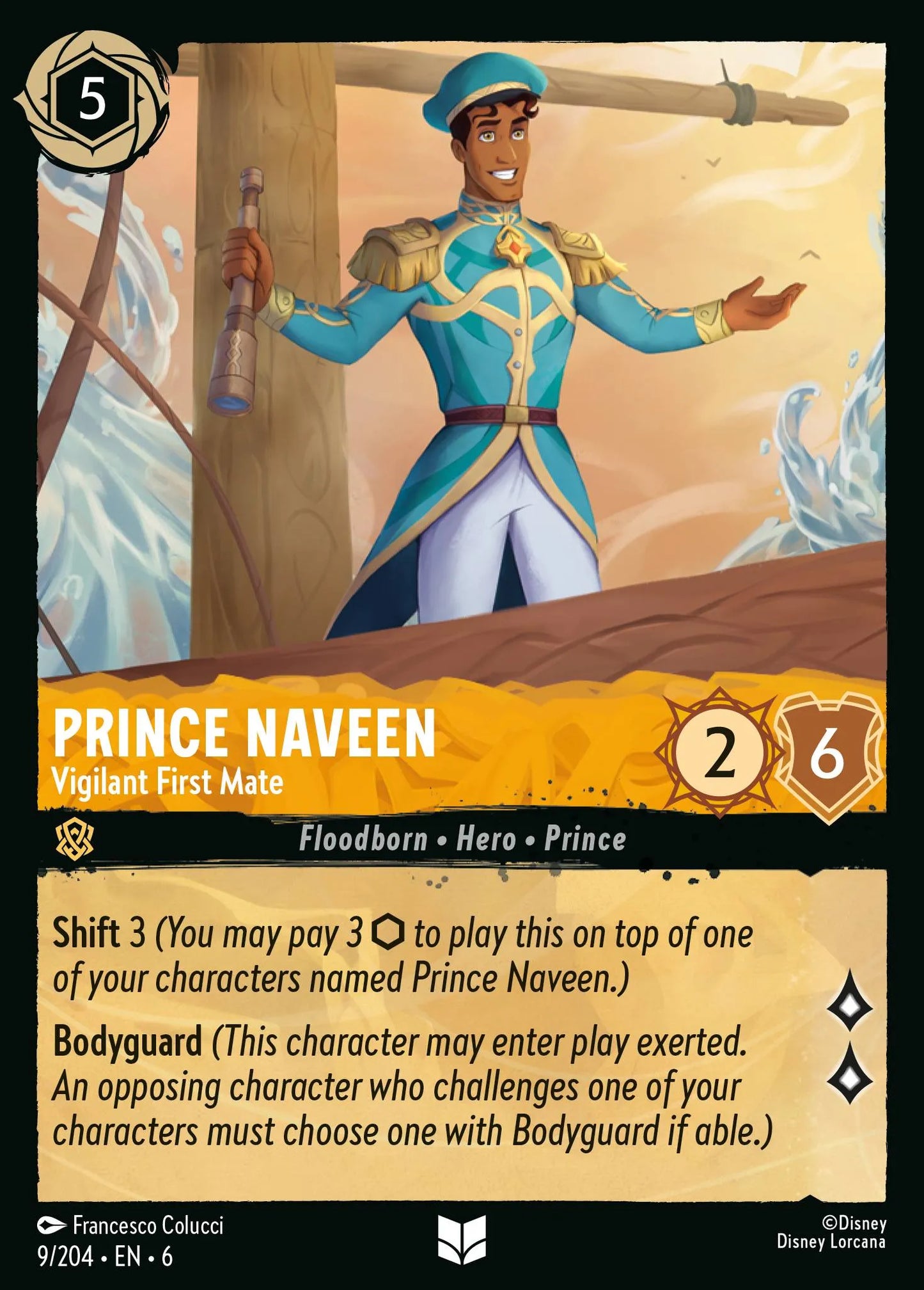 Prince Naveen - Vigilant First Mate | Azurite Sea #9 (Near Mint) | Disney Lorcana Single Australia (Near Mint)