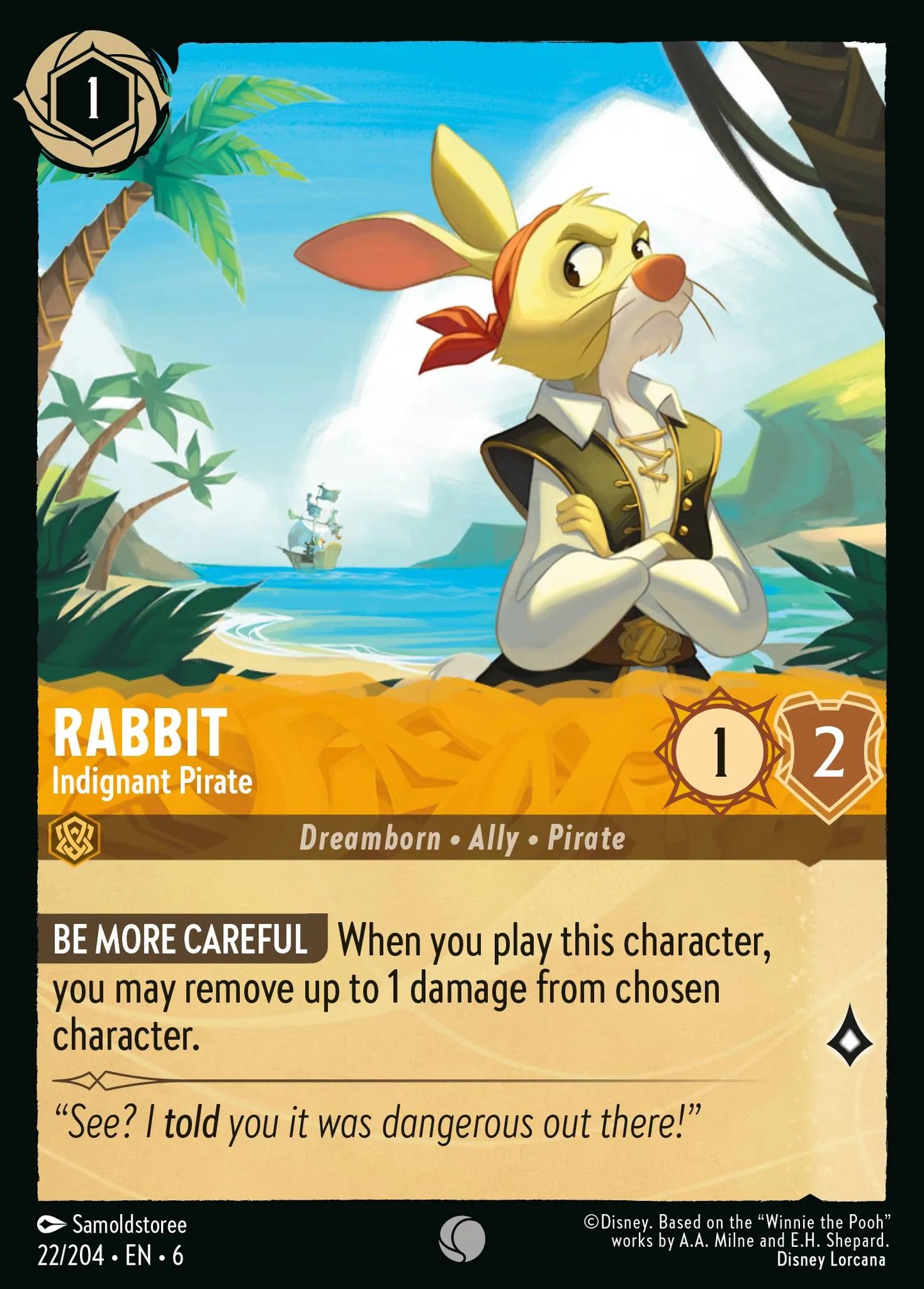 Rabbit - Indignant Pirate | Azurite Sea #22 (Near Mint) | Disney Lorcana Single Australia (Near Mint)
