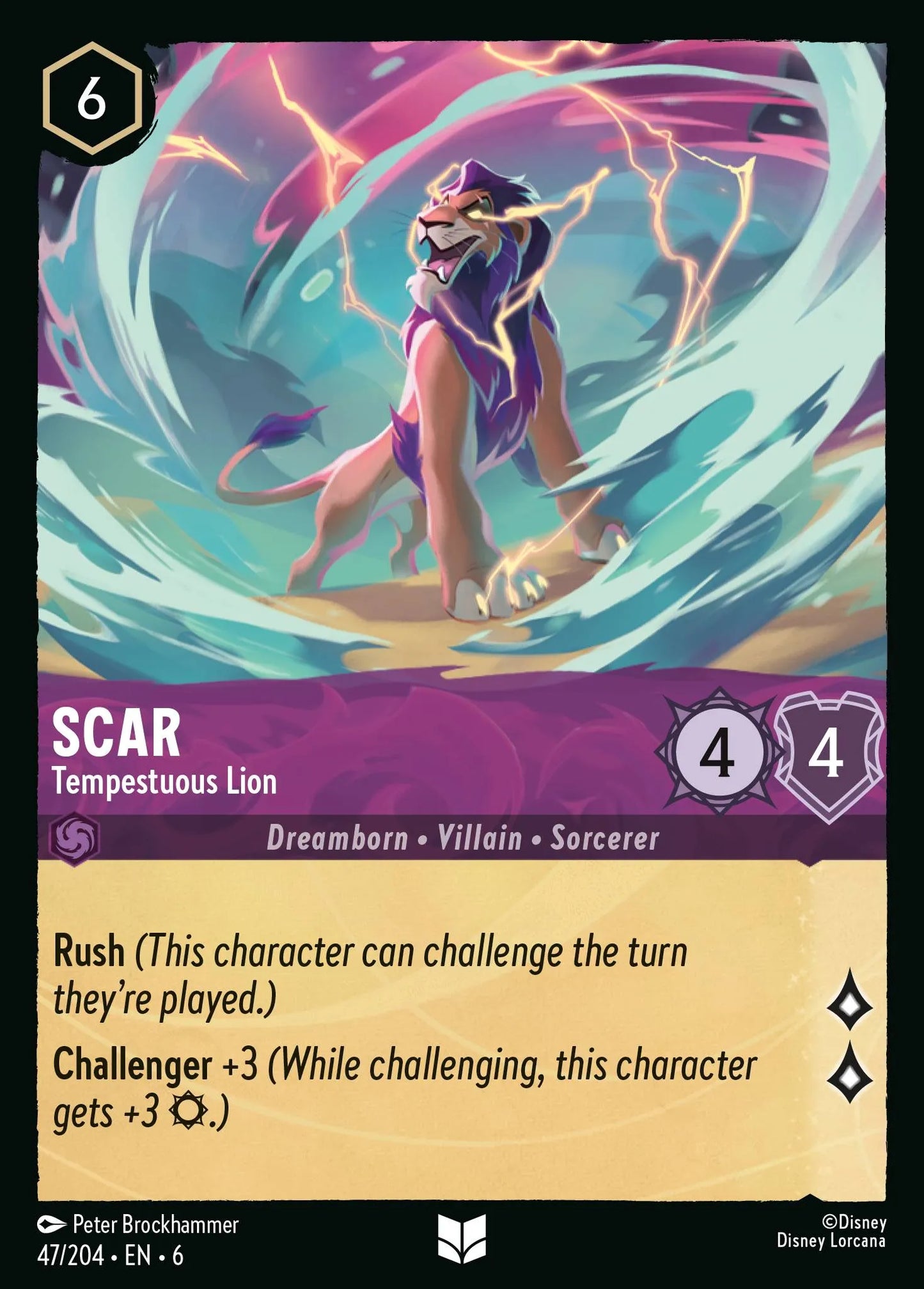 Scar - Tempestuous Lion | Azurite Sea #47 (Near Mint Foil) | Disney Lorcana Single Australia (Near Mint)