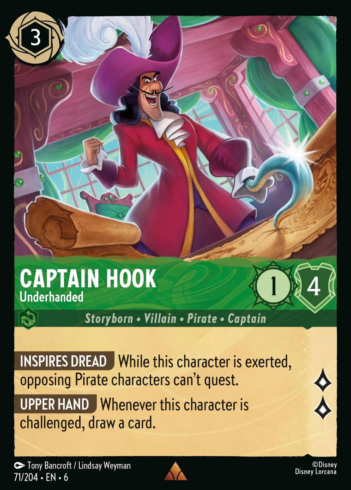 Captain Hook - Underhanded | Azurite Sea #71 (Near Mint Foil) | Disney Lorcana Single Australia (Near Mint)