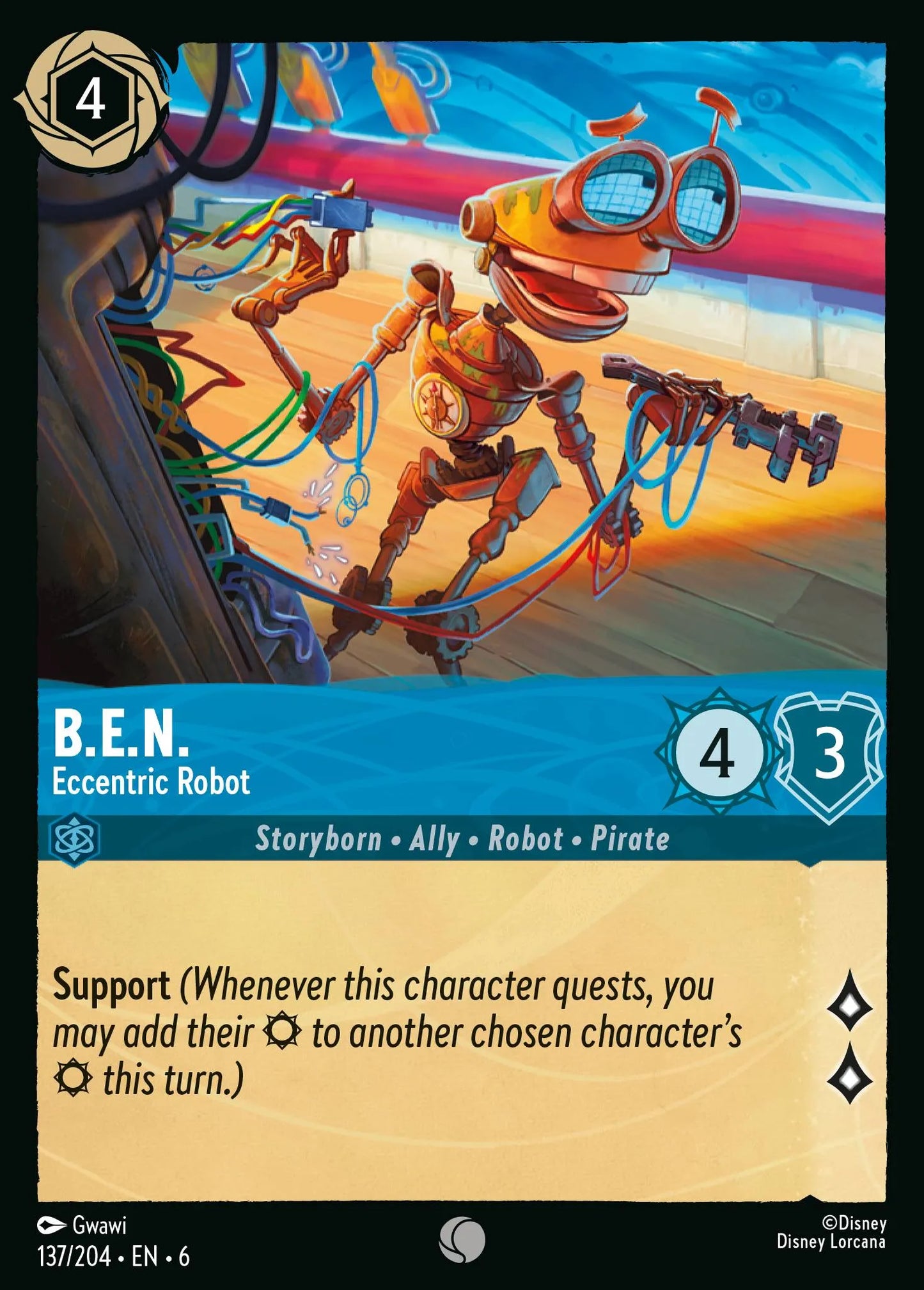 B.E.N. - Eccentric Robot | Azurite Sea #137 (Near Mint) | Disney Lorcana Single Australia (Near Mint)