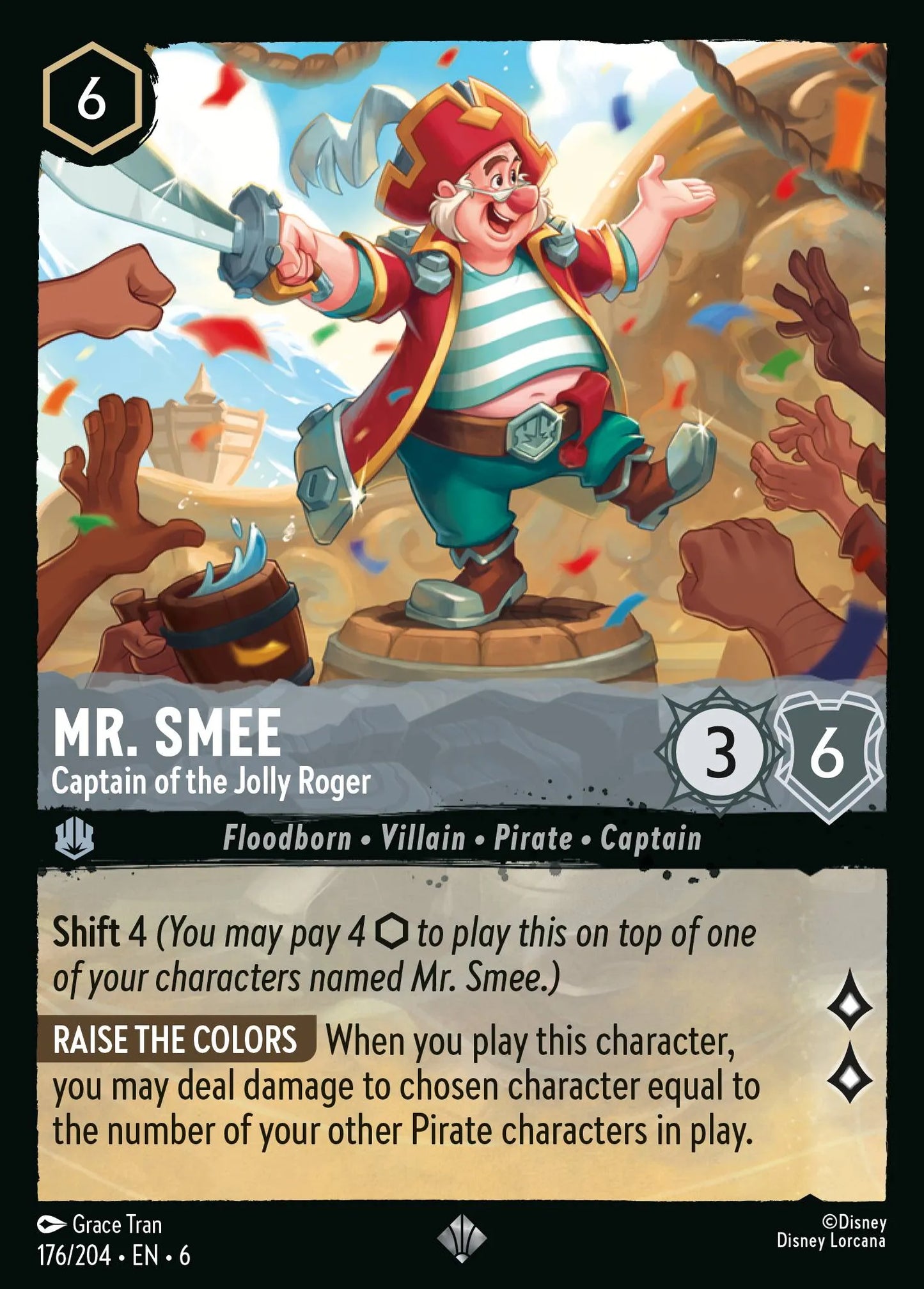 Mr. Smee - Captain of the Jolly Roger | Azurite Sea #176 (Near Mint Foil) | Disney Lorcana Single Australia (Near Mint)