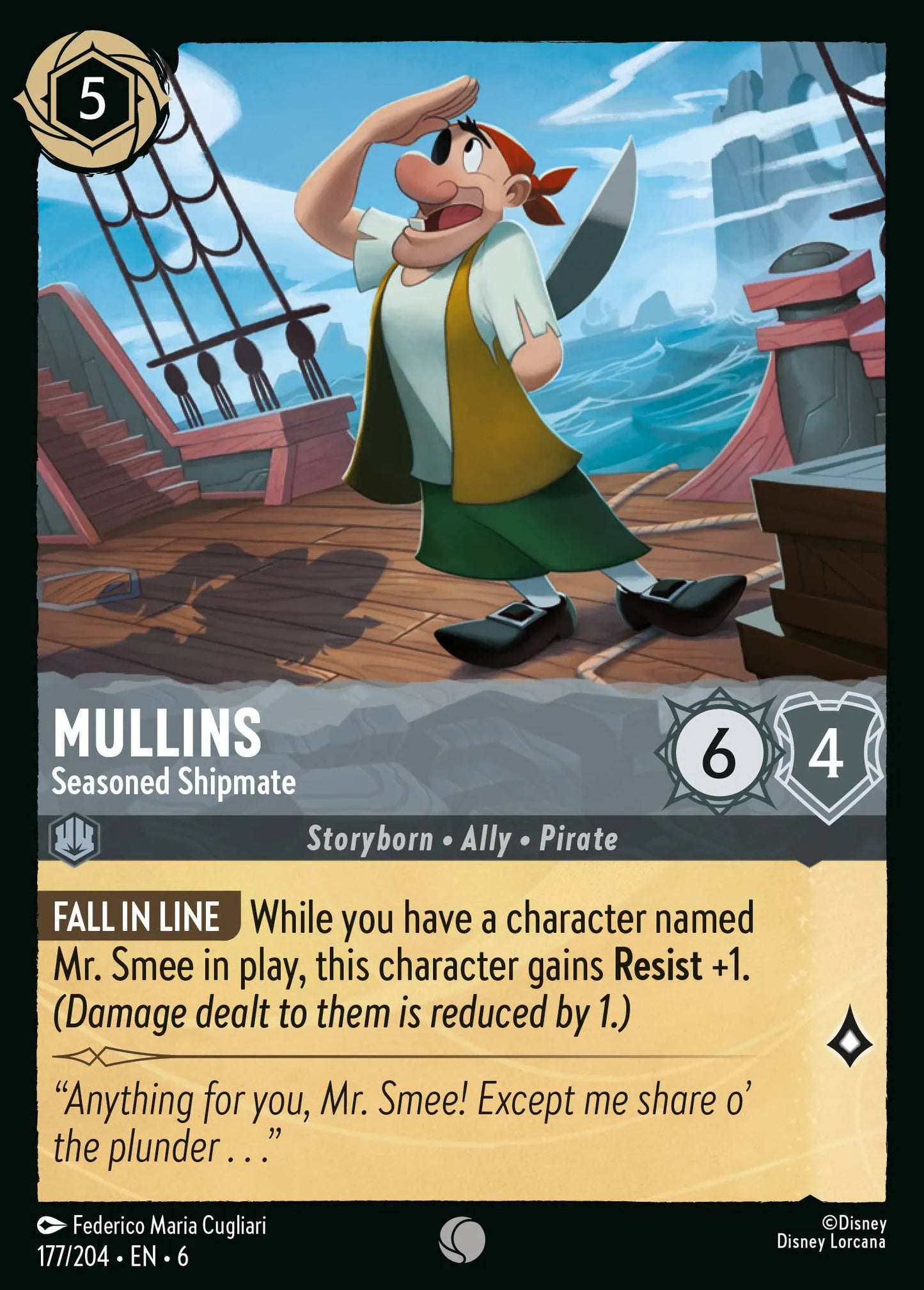Mullins - Seasoned Shipmate | Azurite Sea #177 (Near Mint) | Disney Lorcana Single Australia (Near Mint)