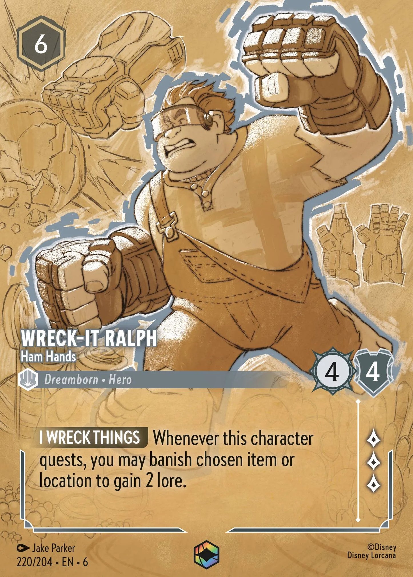 Wreck-It Ralph - Ham Hands | Azurite Sea #220 (Near Mint) | Disney Lorcana Single Australia (Near Mint)