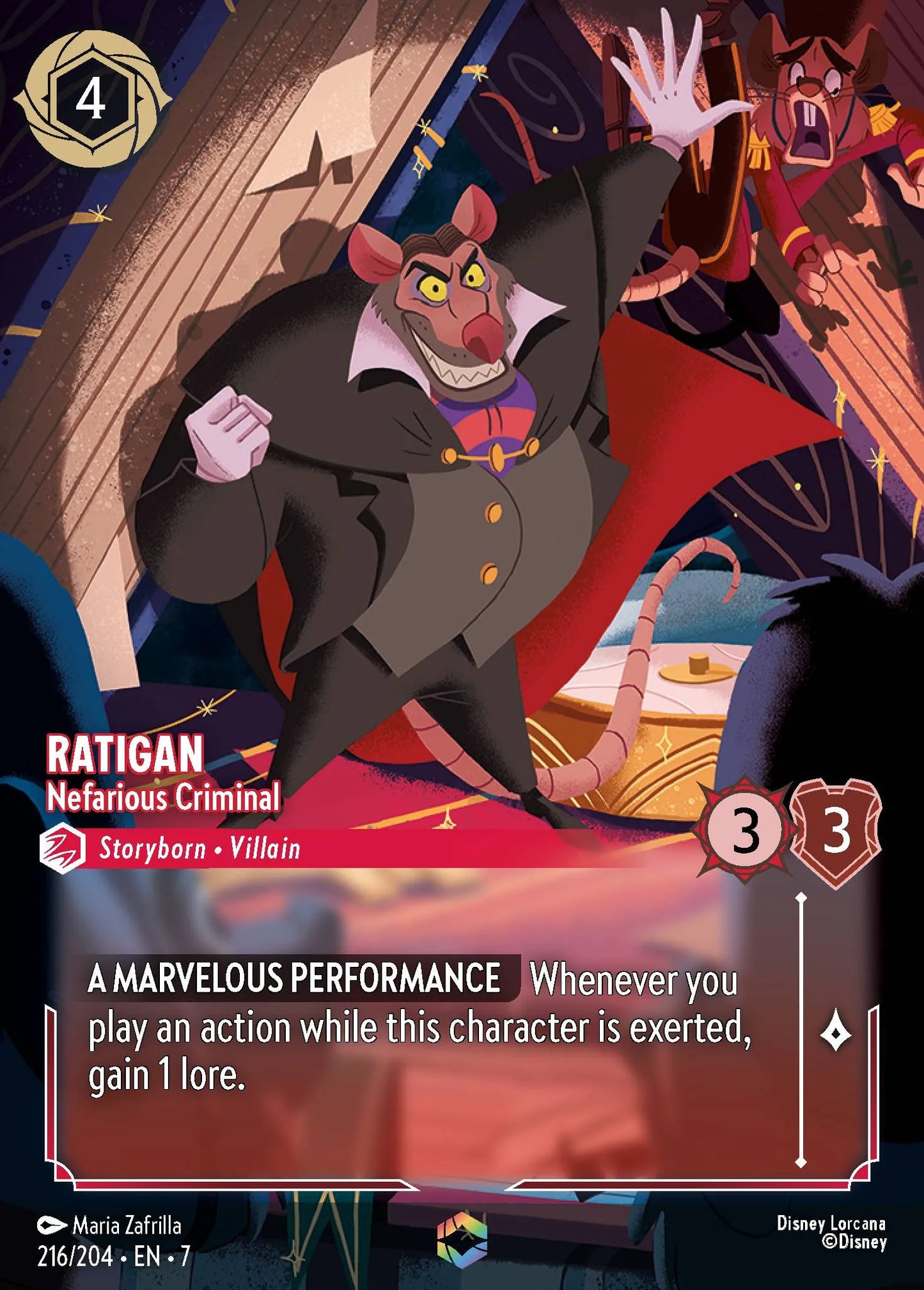 Ratigan - Nefarious Criminal | Archazia's Island #216 (Near Mint) | Disney Lorcana Single Australia (Near Mint)