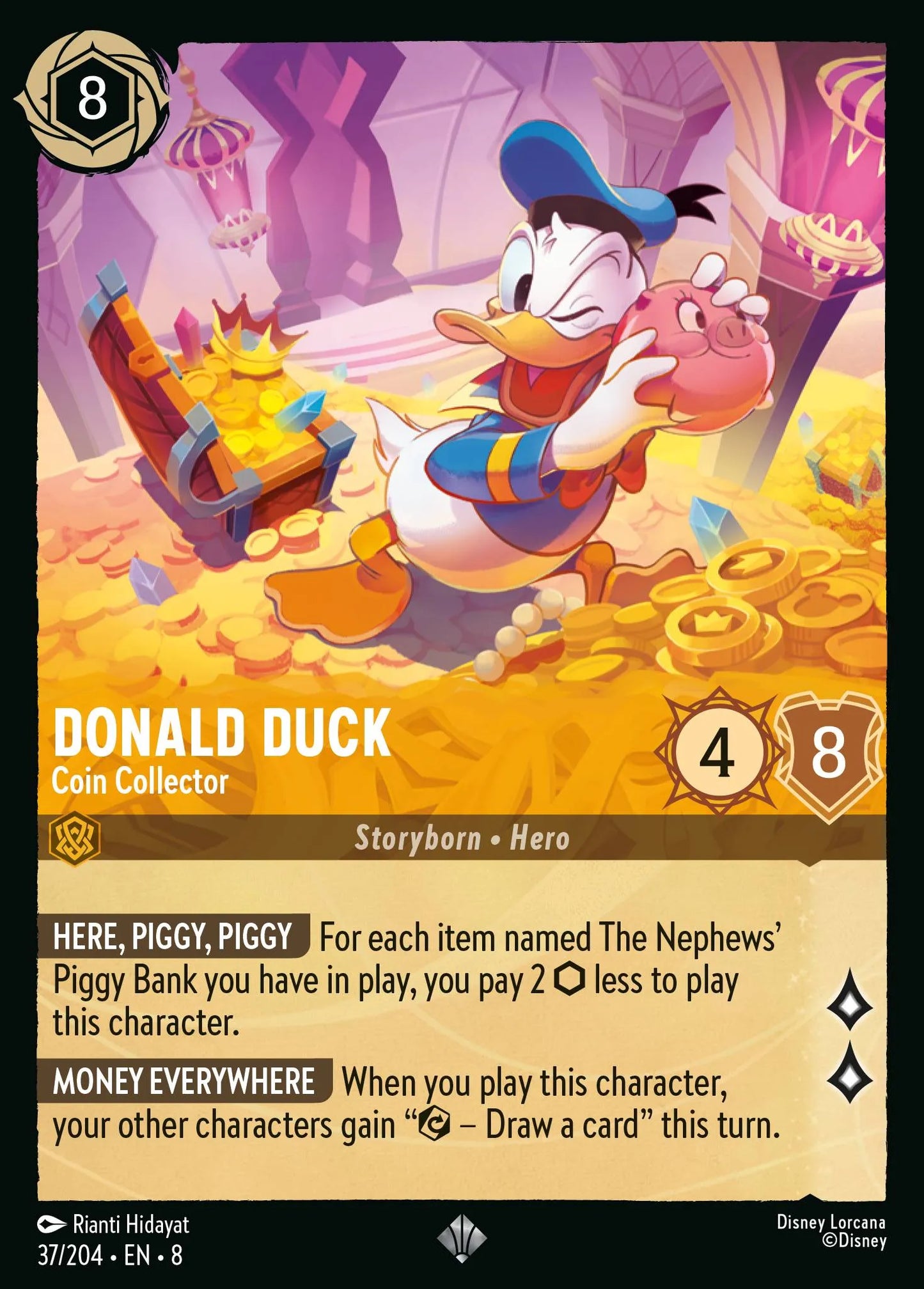 Donald Duck - Coin Collector | Reign of Jafar #37 (Near Mint) | Disney Lorcana Single Australia (Near Mint)